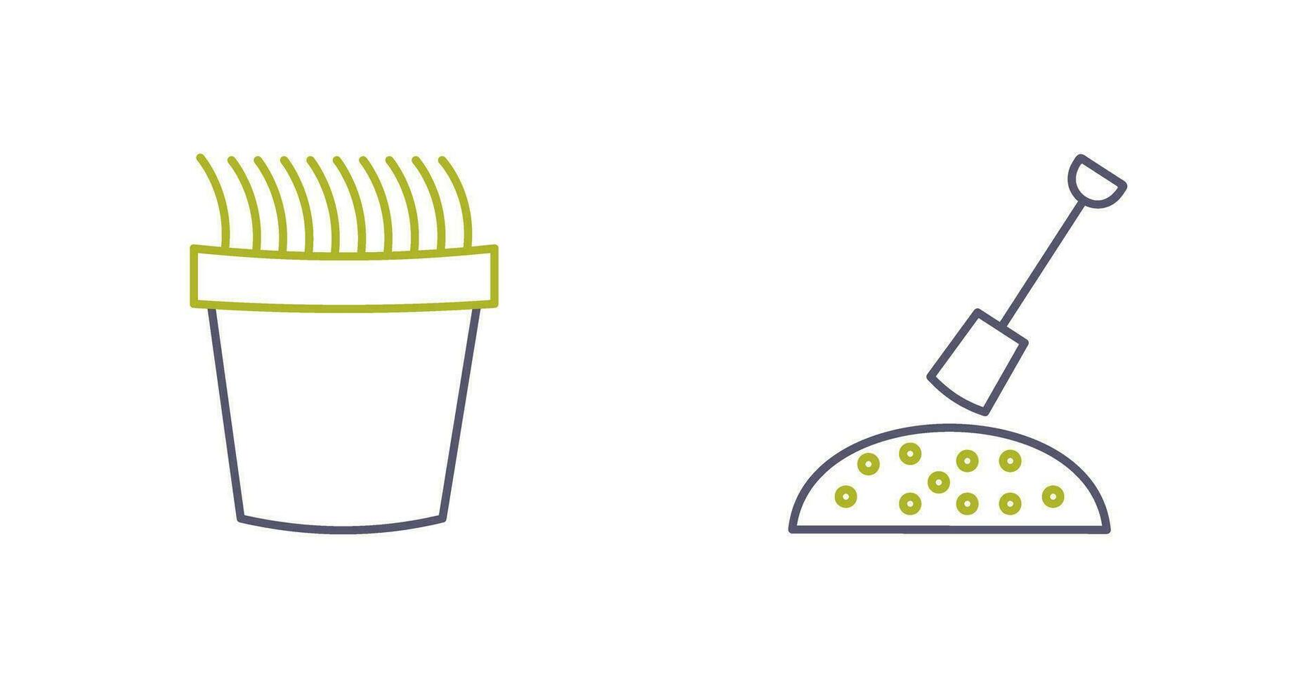 Gress Pot and Gardening Icon vector