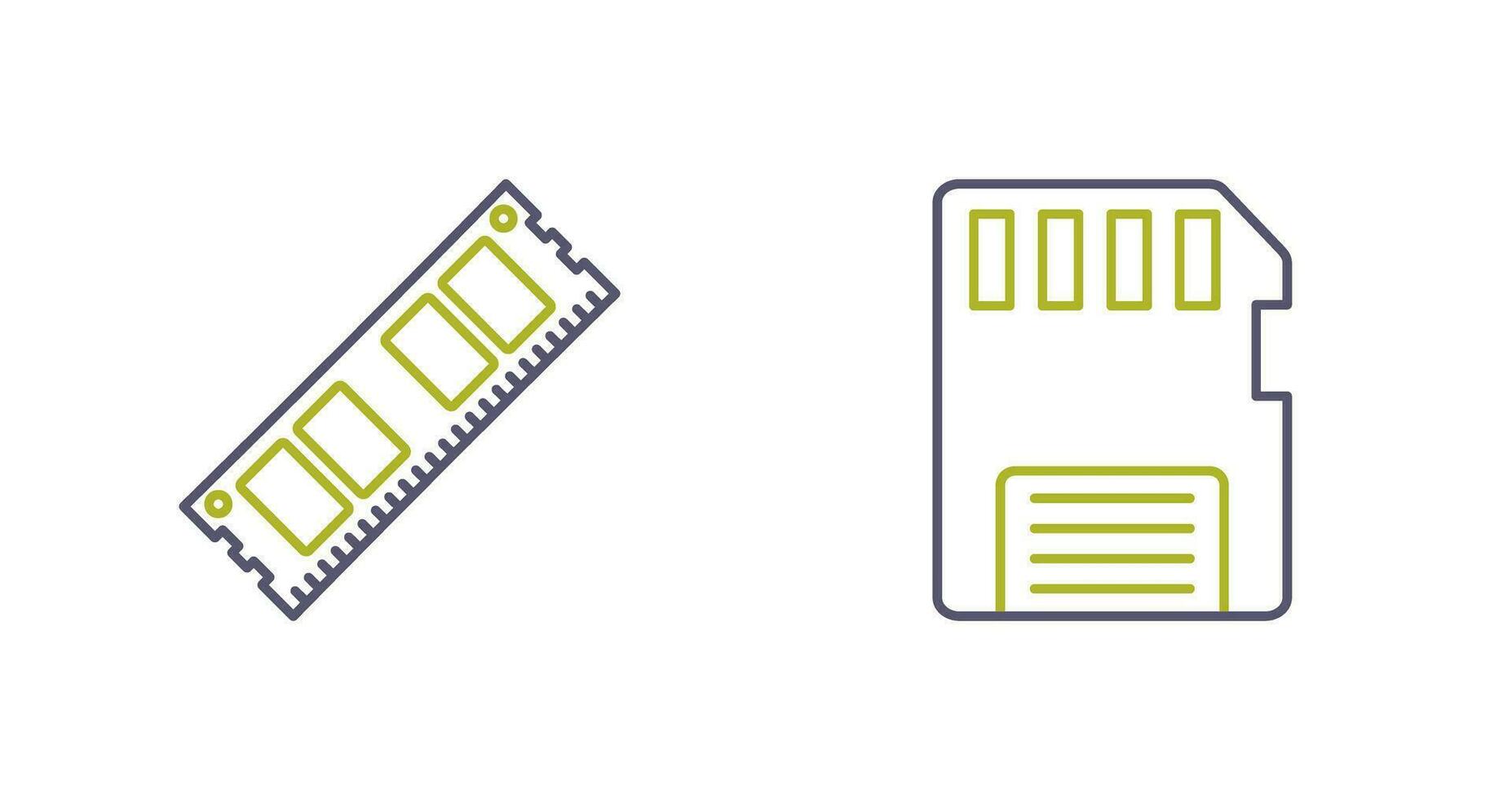 Ram and Memory Card Icon vector