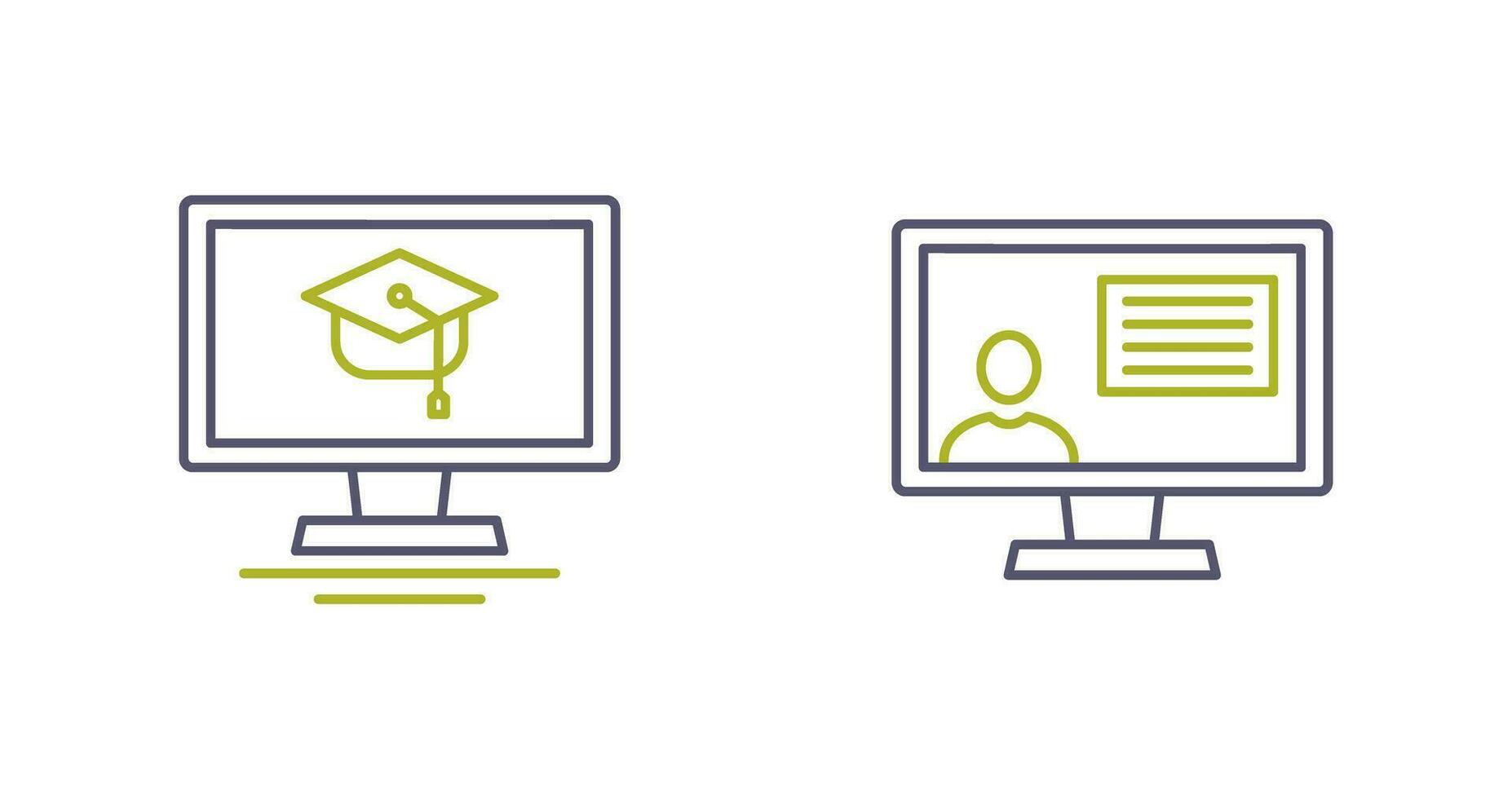 Online Course and distance Icon vector