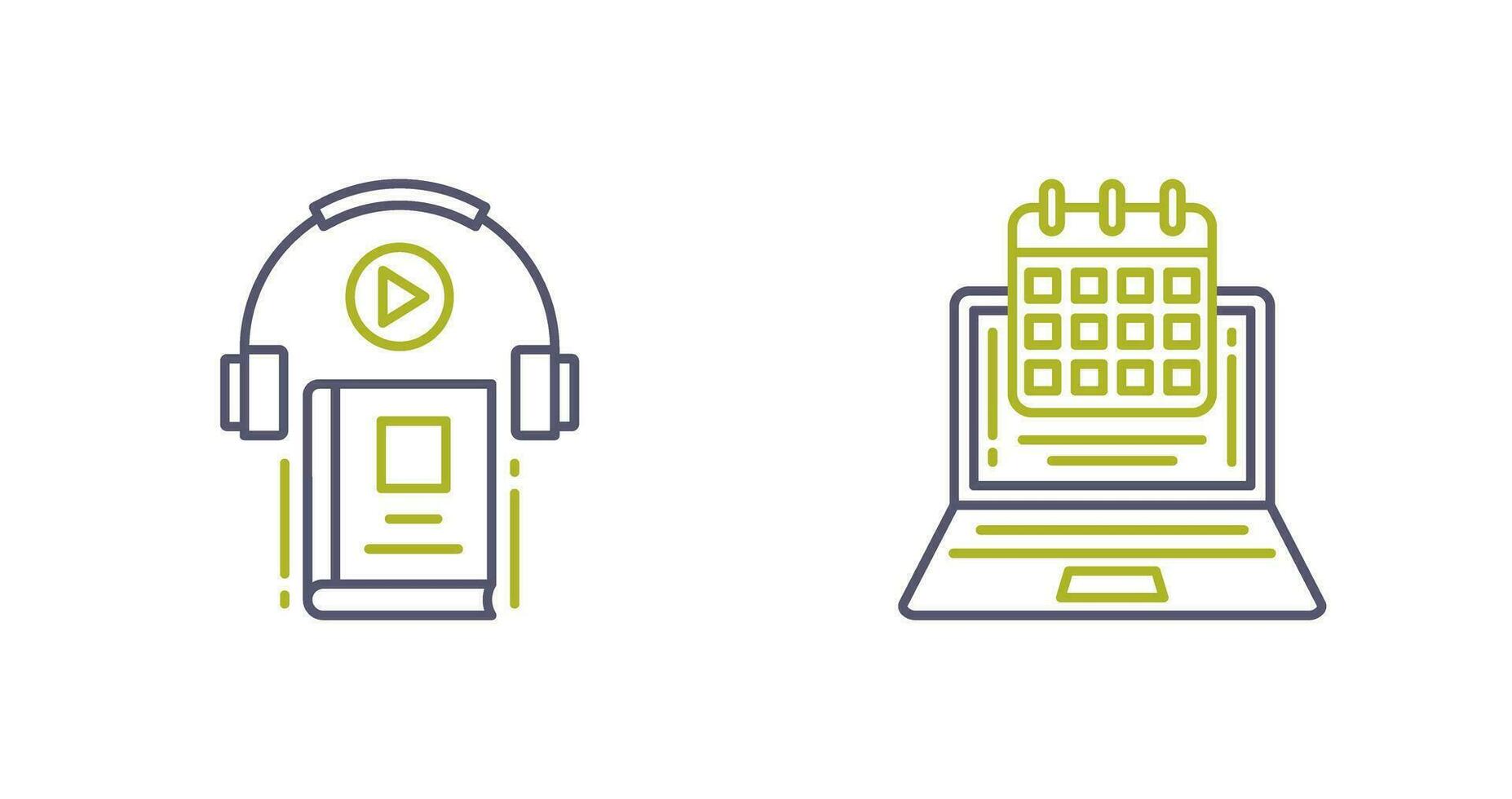 Timetable and Audio Book Icon vector