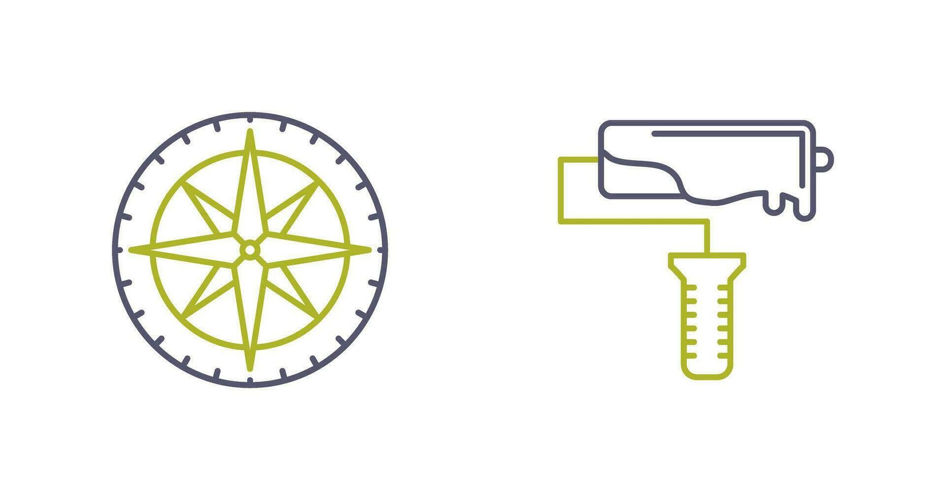 Compass and Roller Icon vector