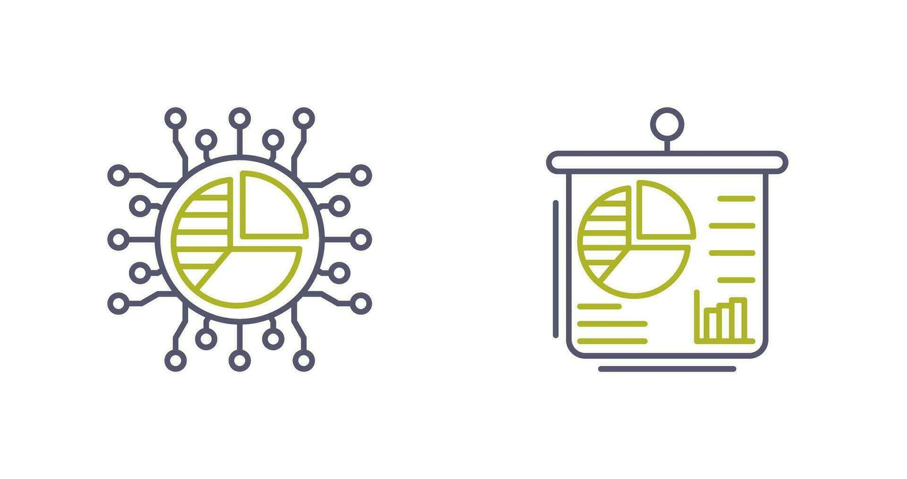 Pie Chart and Presentation Icon vector