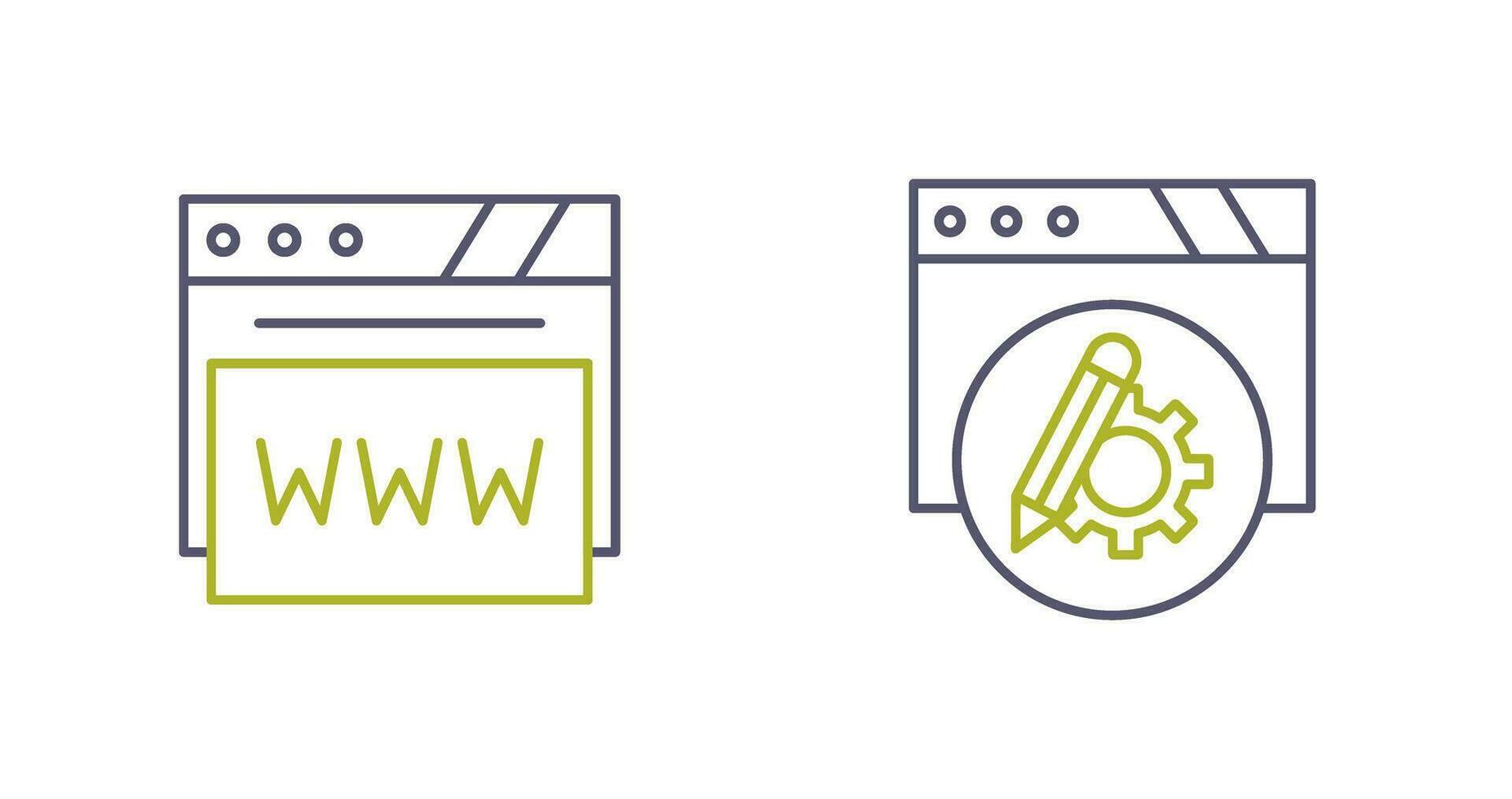 Setting and Web Browser Icon vector
