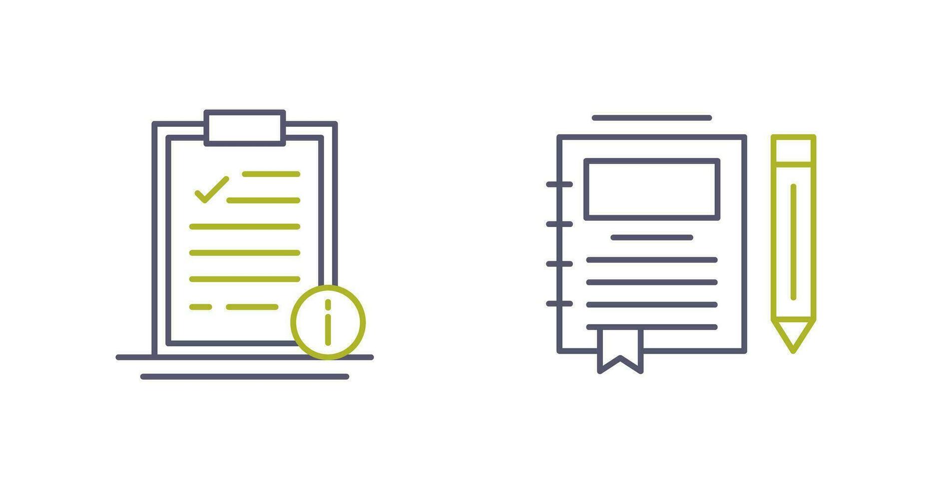 Info and Journal Icon vector