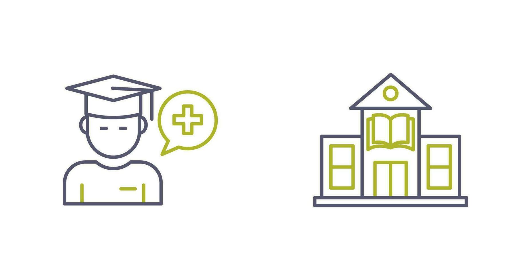 Medicine Faculty and Library Building Icon vector