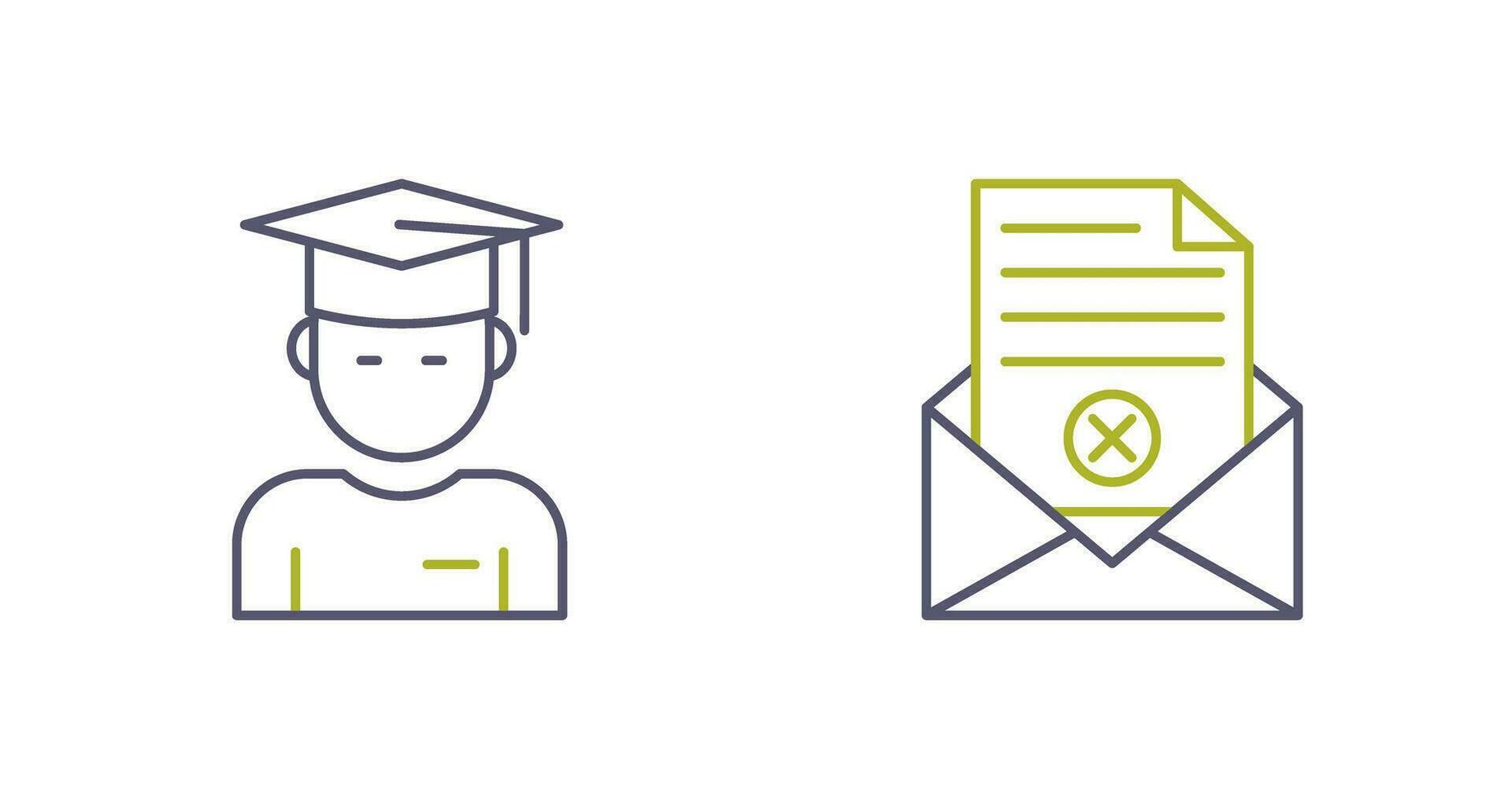 Graduate Student and Rejection Of A Letter Icon vector