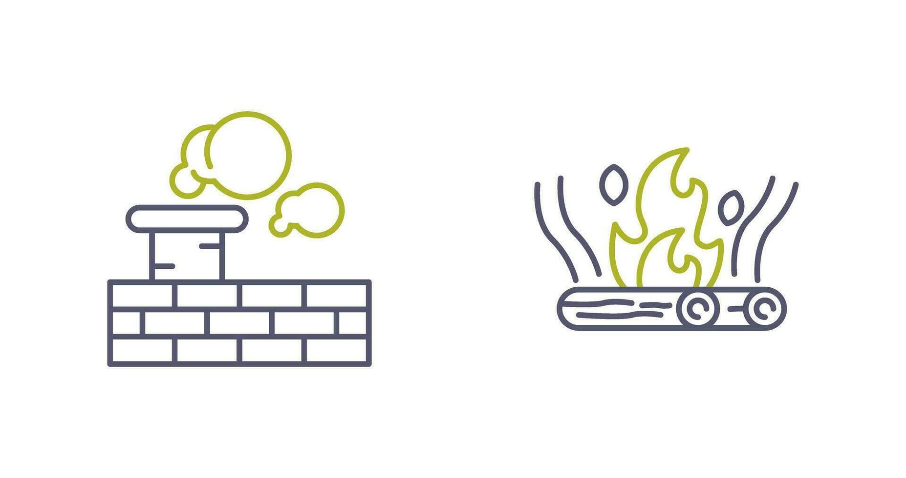 Chimney and Bonfire Icon vector