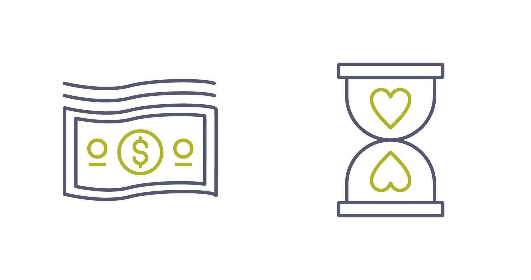 Dollar and Hourglass Icon vector