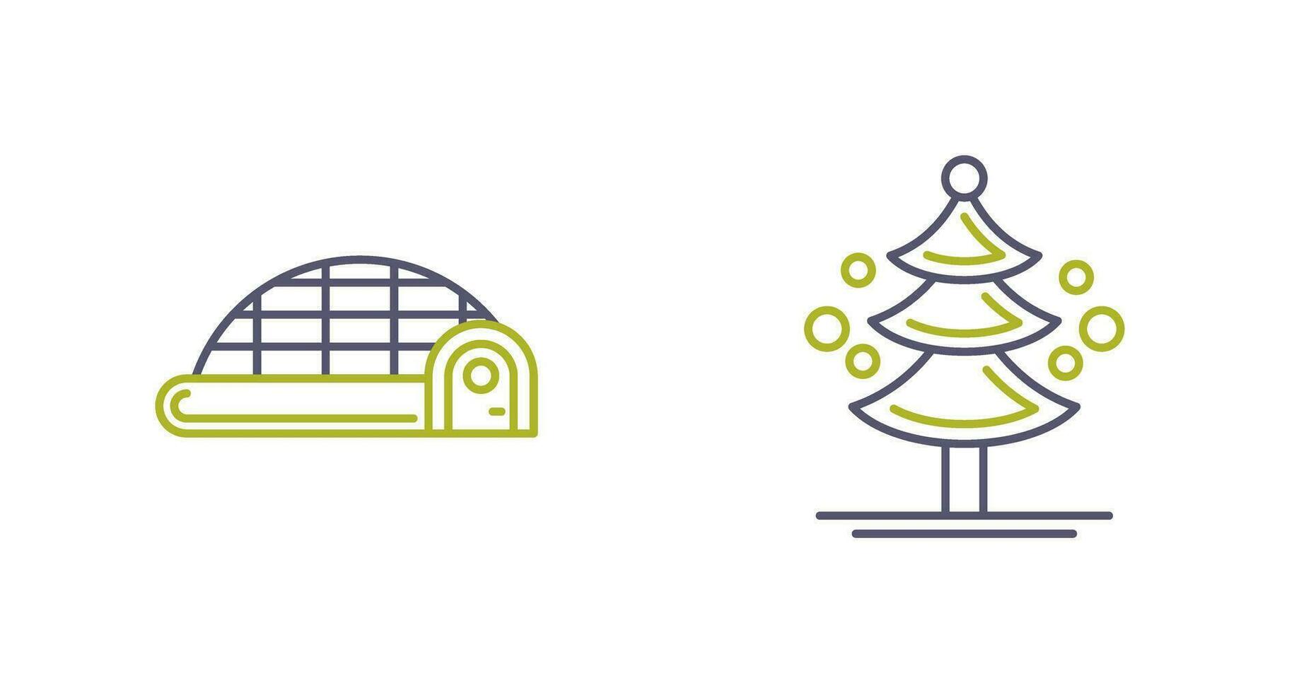 Igloo and Pine Tree Icon vector