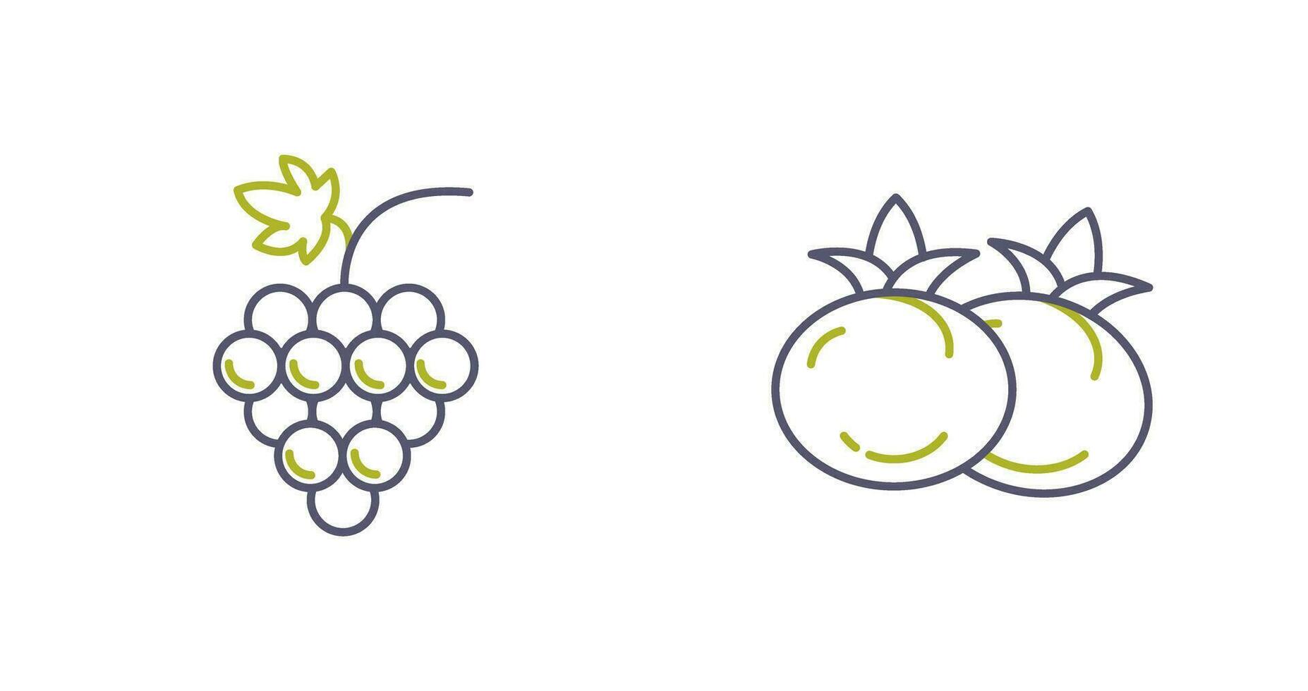 Grapes and Tomato Icon vector