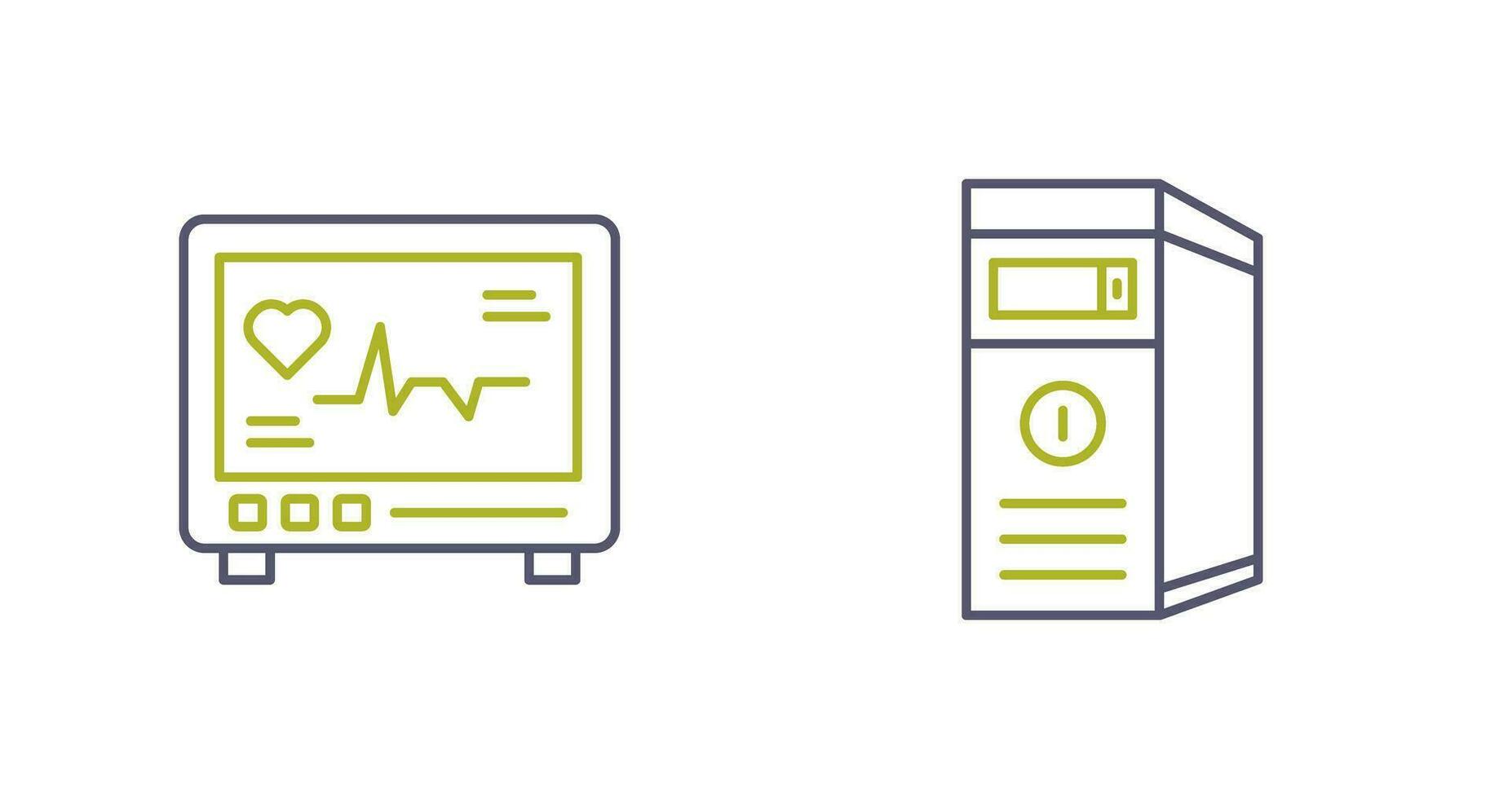 Cardiogram and Cpu Icon vector