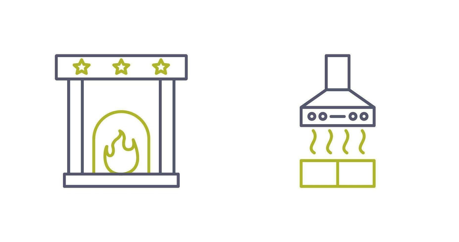 Fireplace and Extractor Hood Icon vector