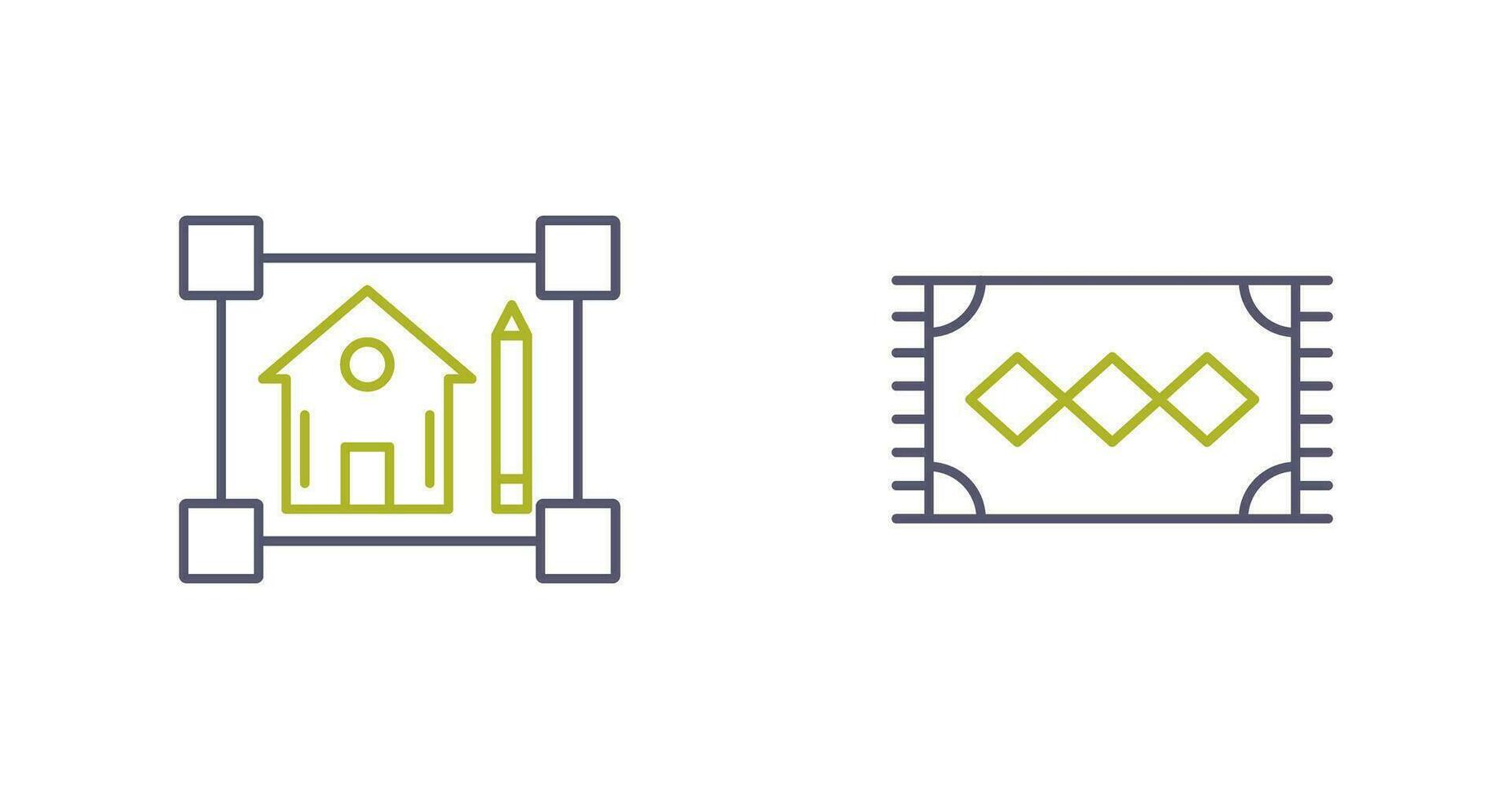 blueprint and rug Icon vector