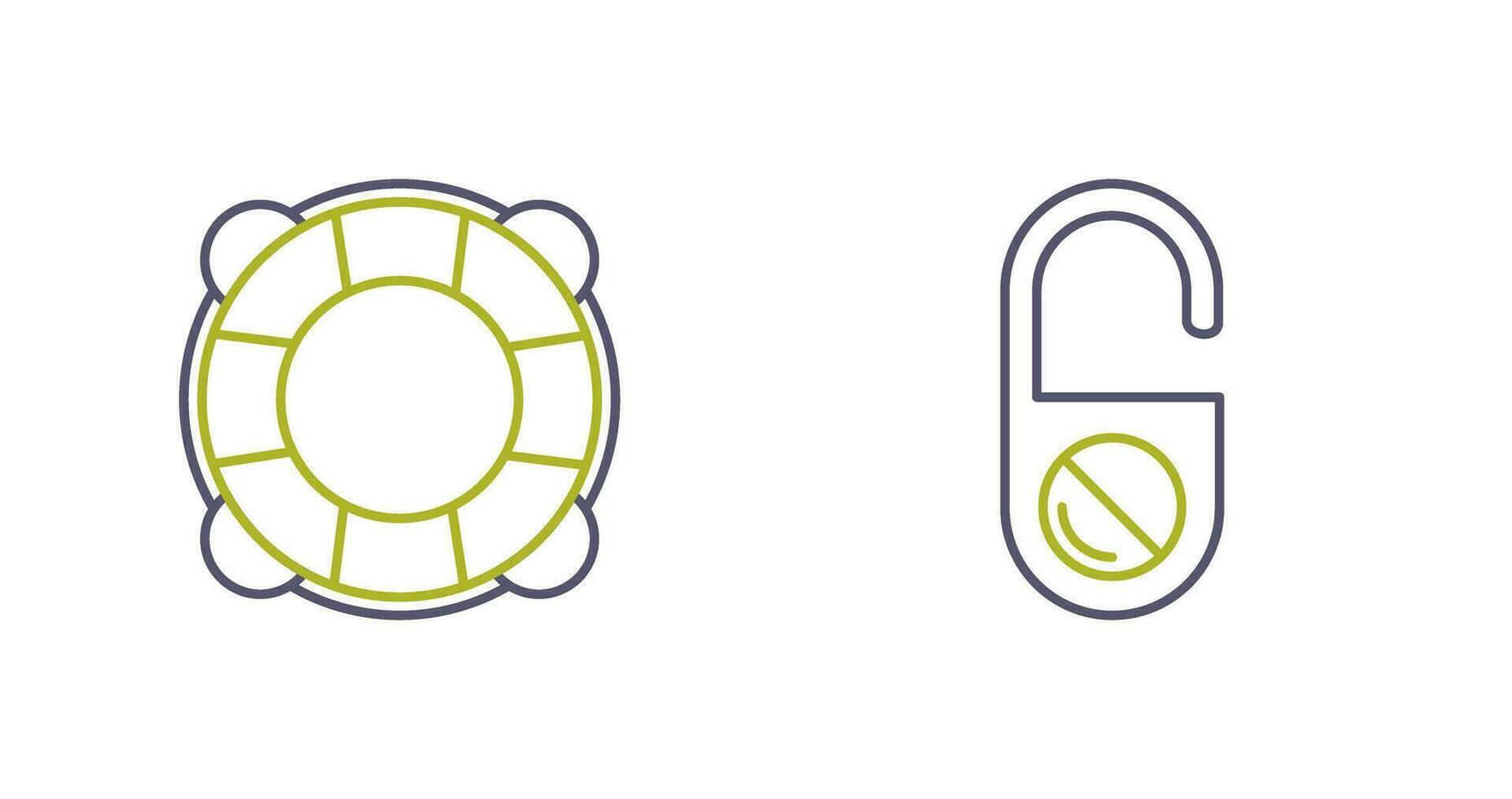 Life Preserver and Do Not Disturb Icon vector