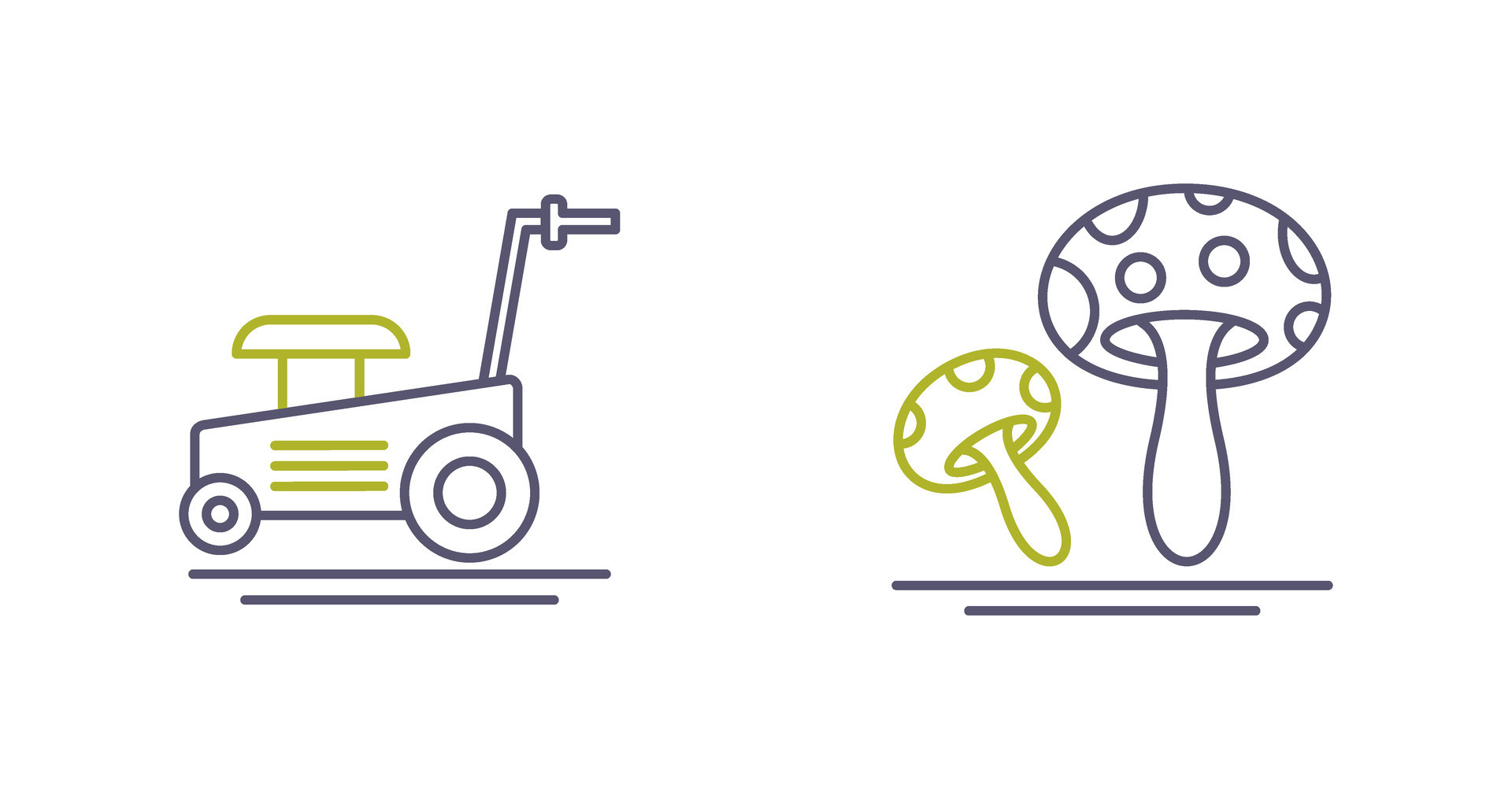 Lawn Mower and Mushroom Icon 32658235 Vector Art at Vecteezy