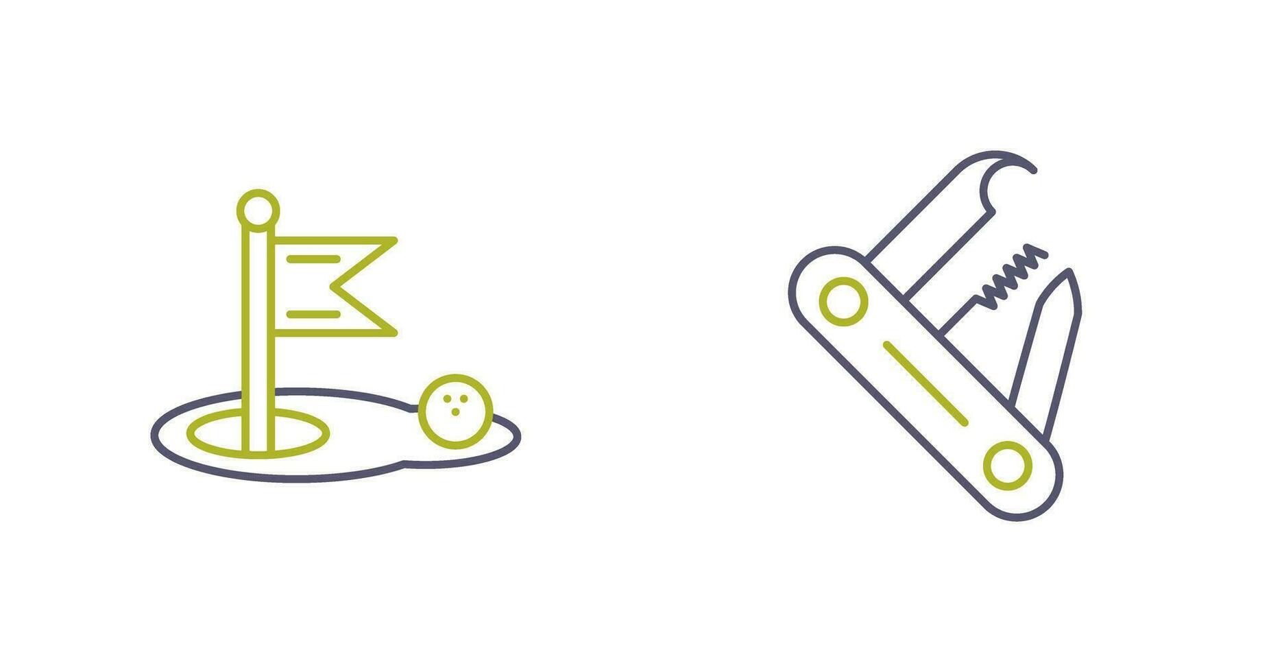 Golf and Swiss Army Knife Icon vector