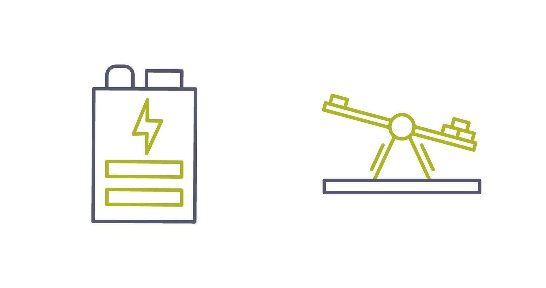 Battery and Seesaw Icon vector