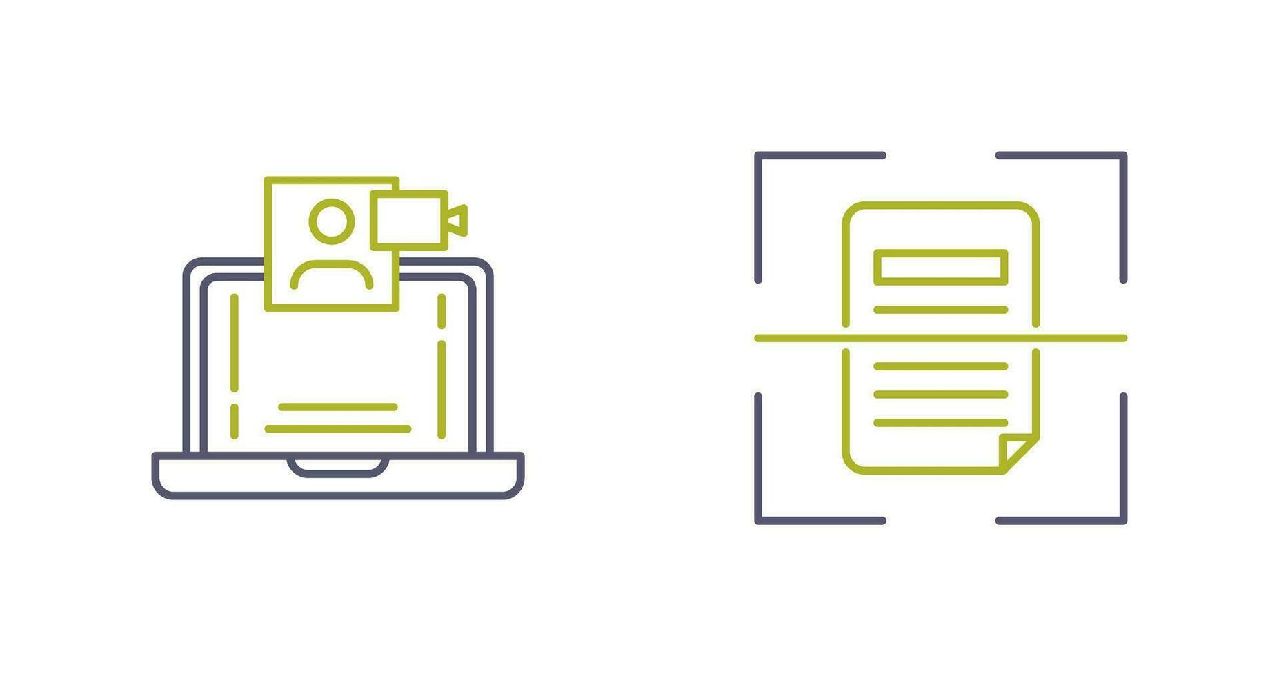 Video Call and Scan Icon vector