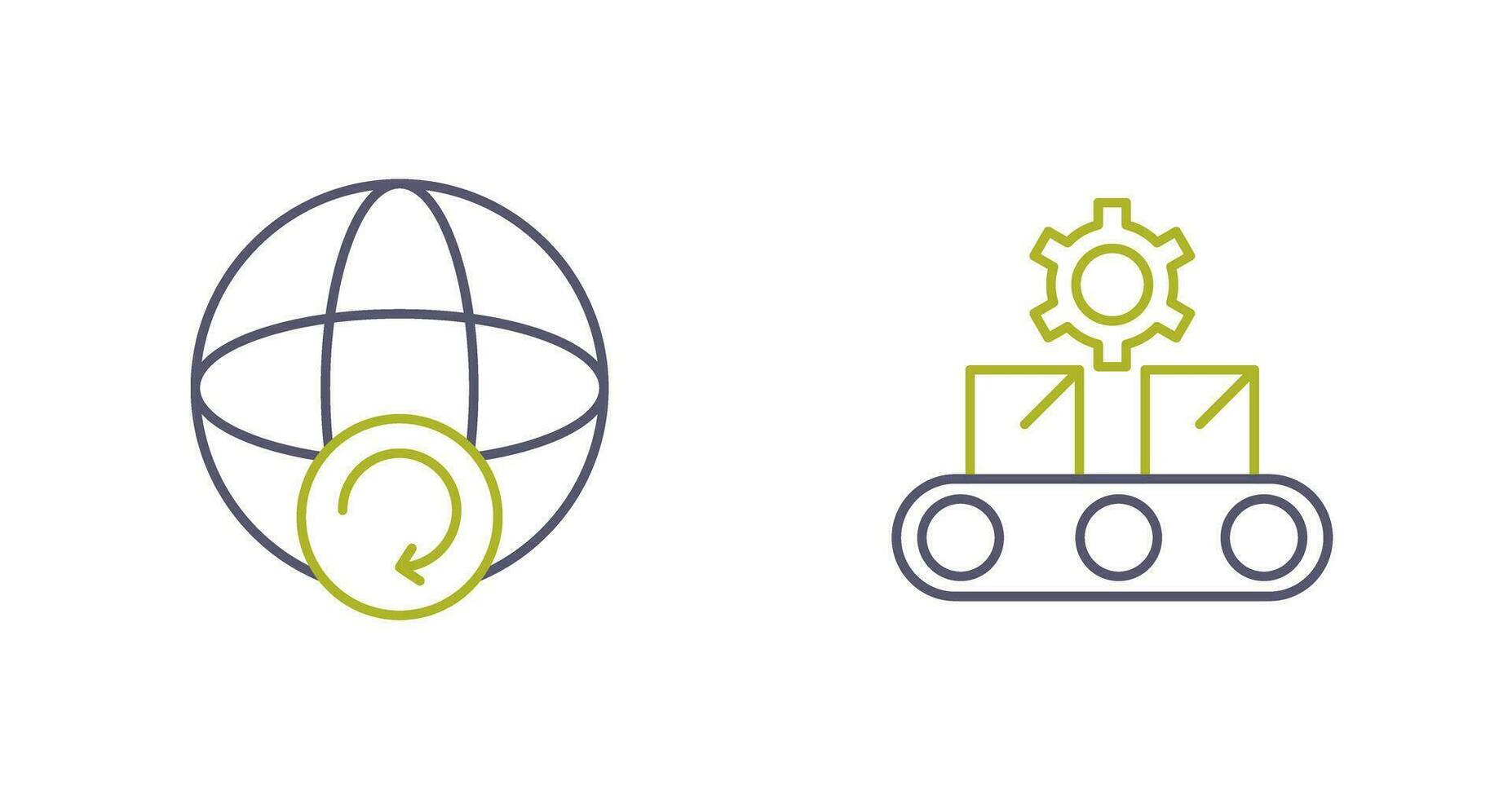 Earth and Conveyor Belt Icon vector