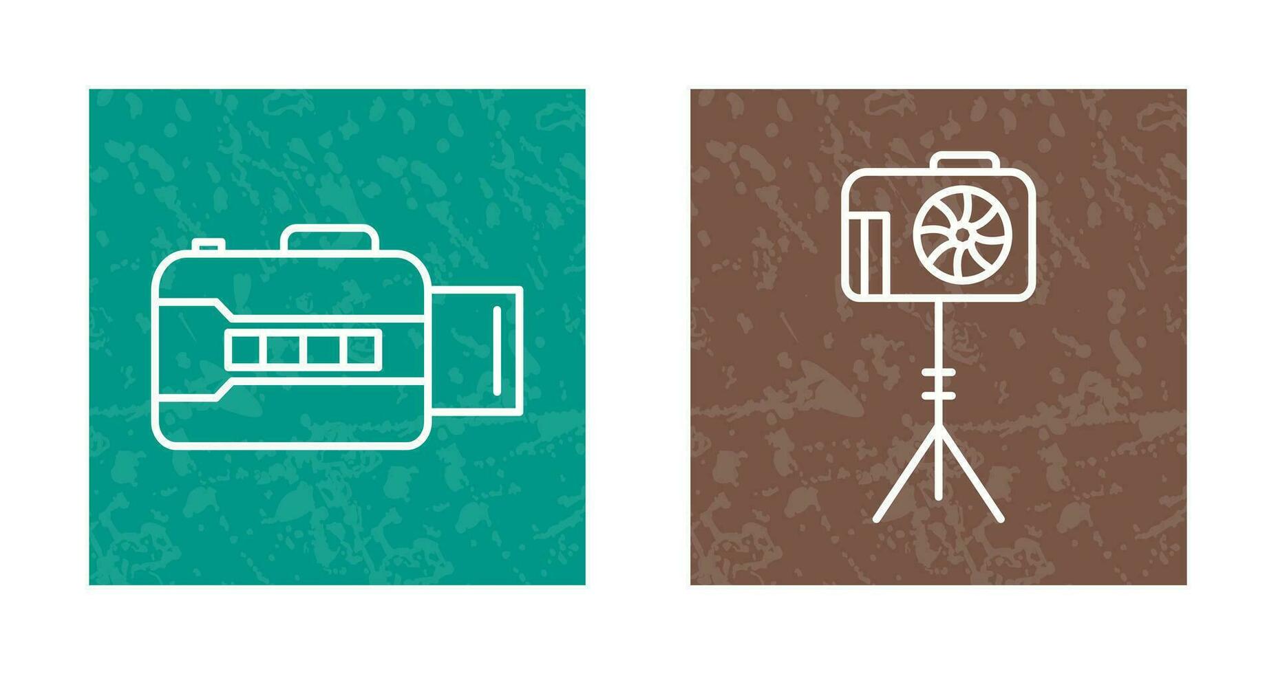 open camera and camera stand  Icon vector
