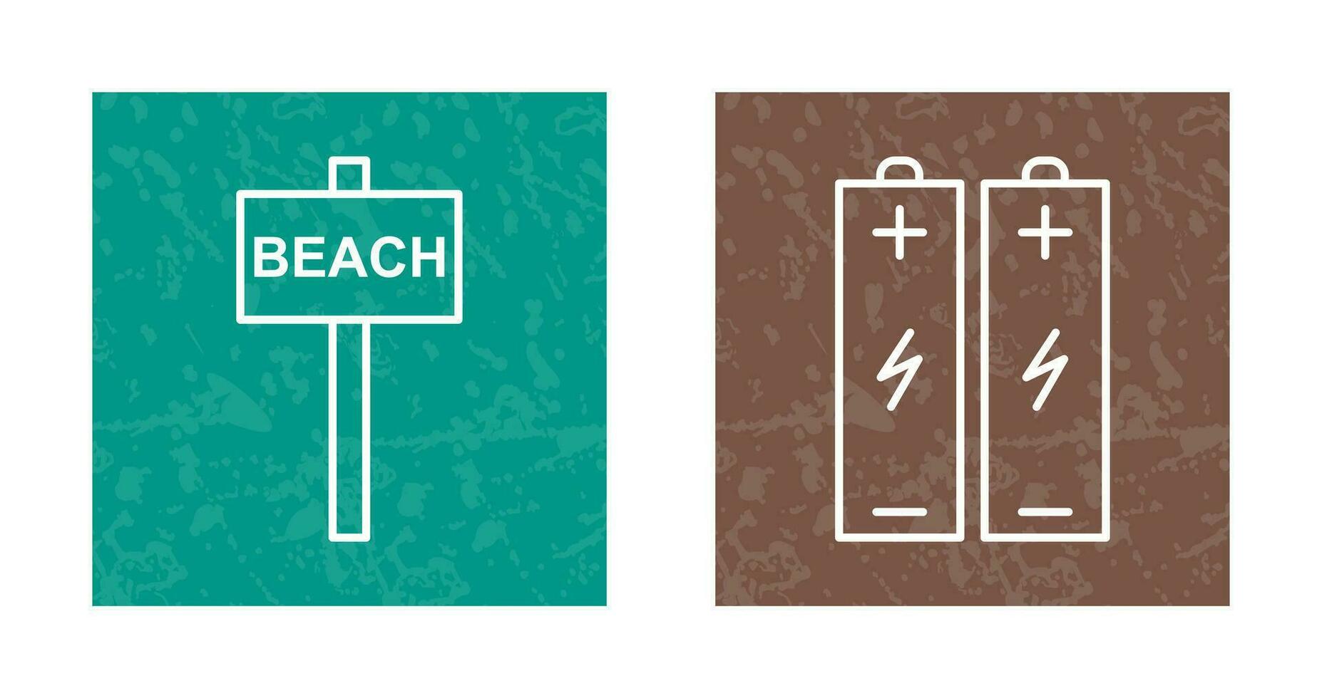 beach sign and batteries  Icon vector