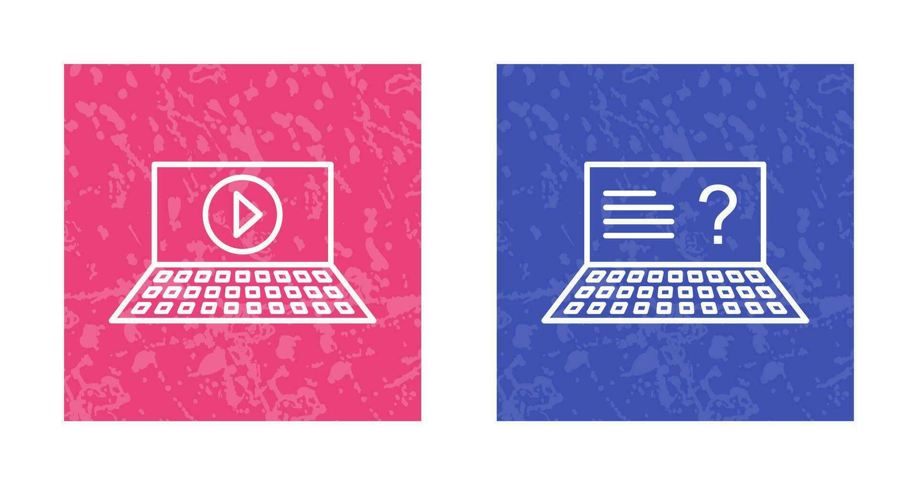 Play Video and Online Exam Icon vector