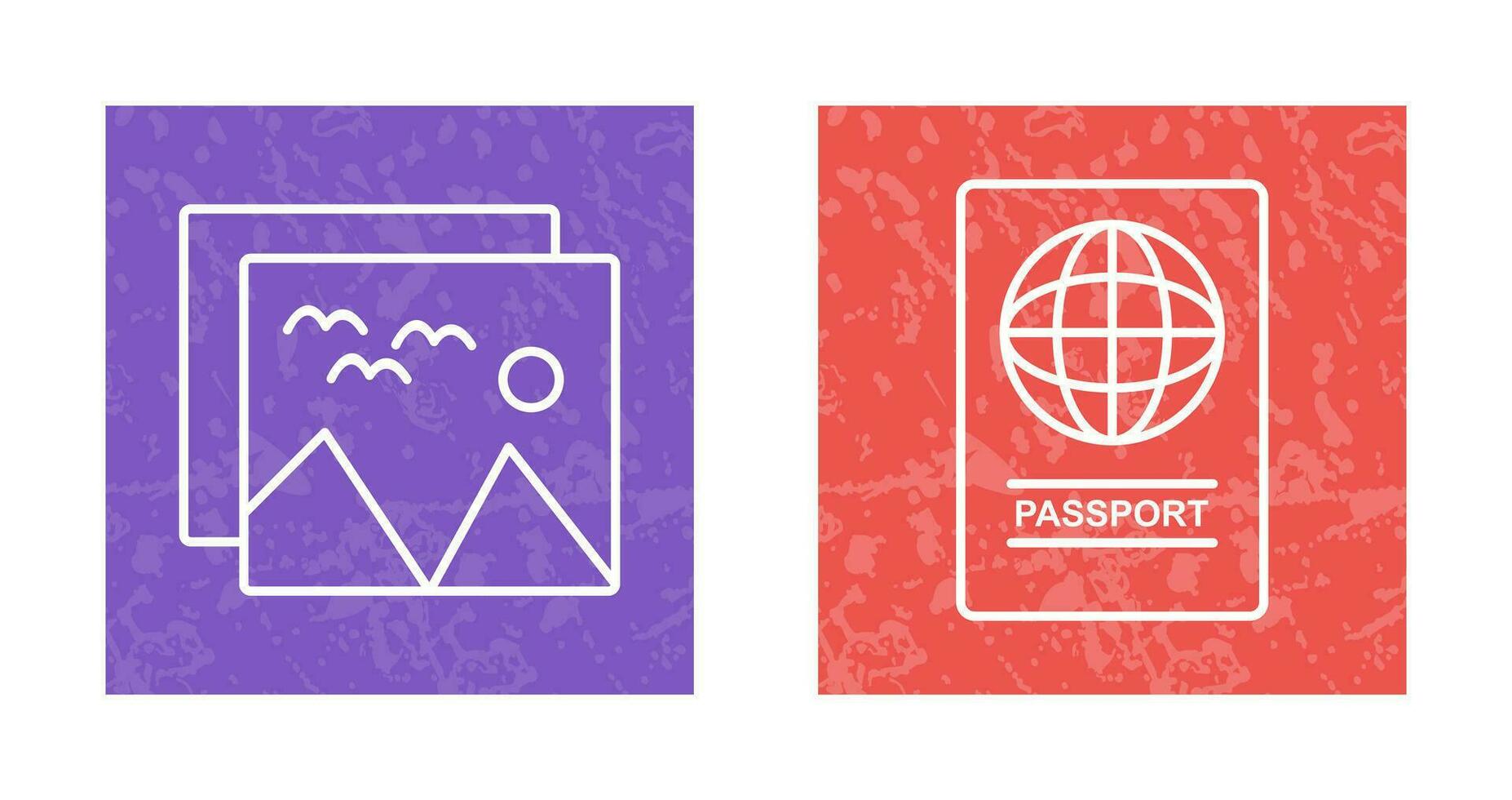 pictures and passport Icon vector