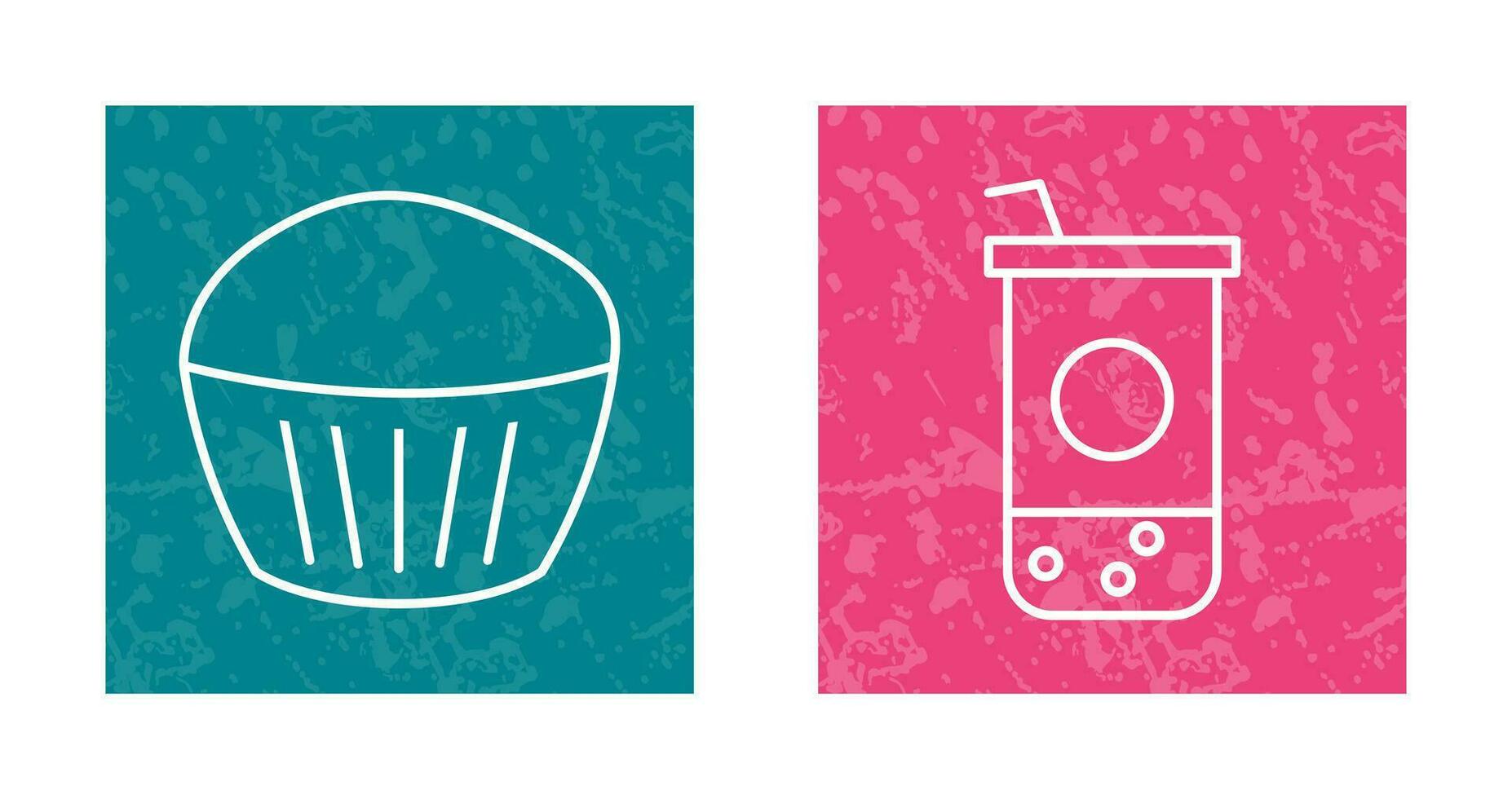 Chocolate Muffin and Chocolate Shake  Icon vector