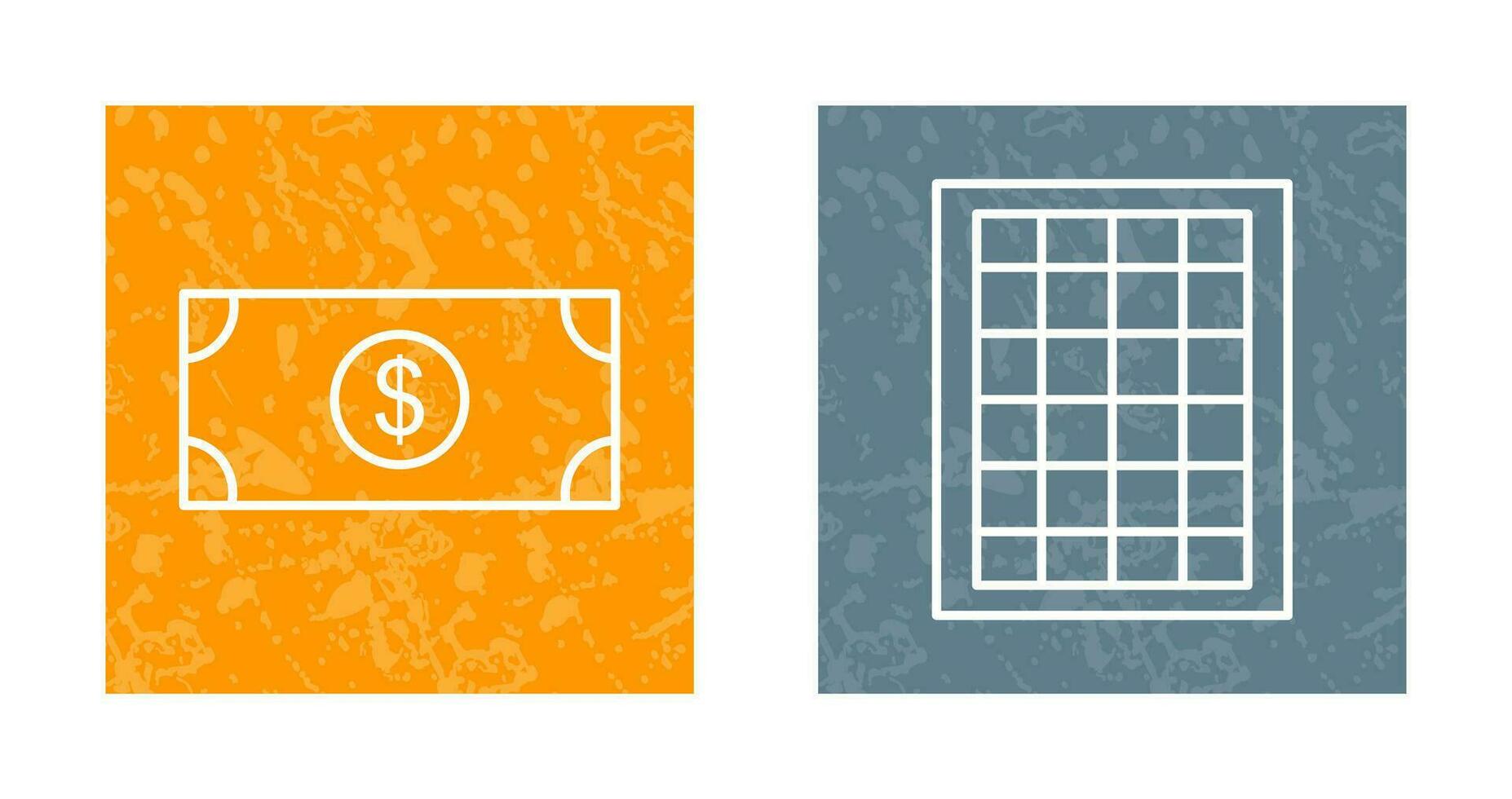 dólar cuenta y mesa de tarifas icono vector