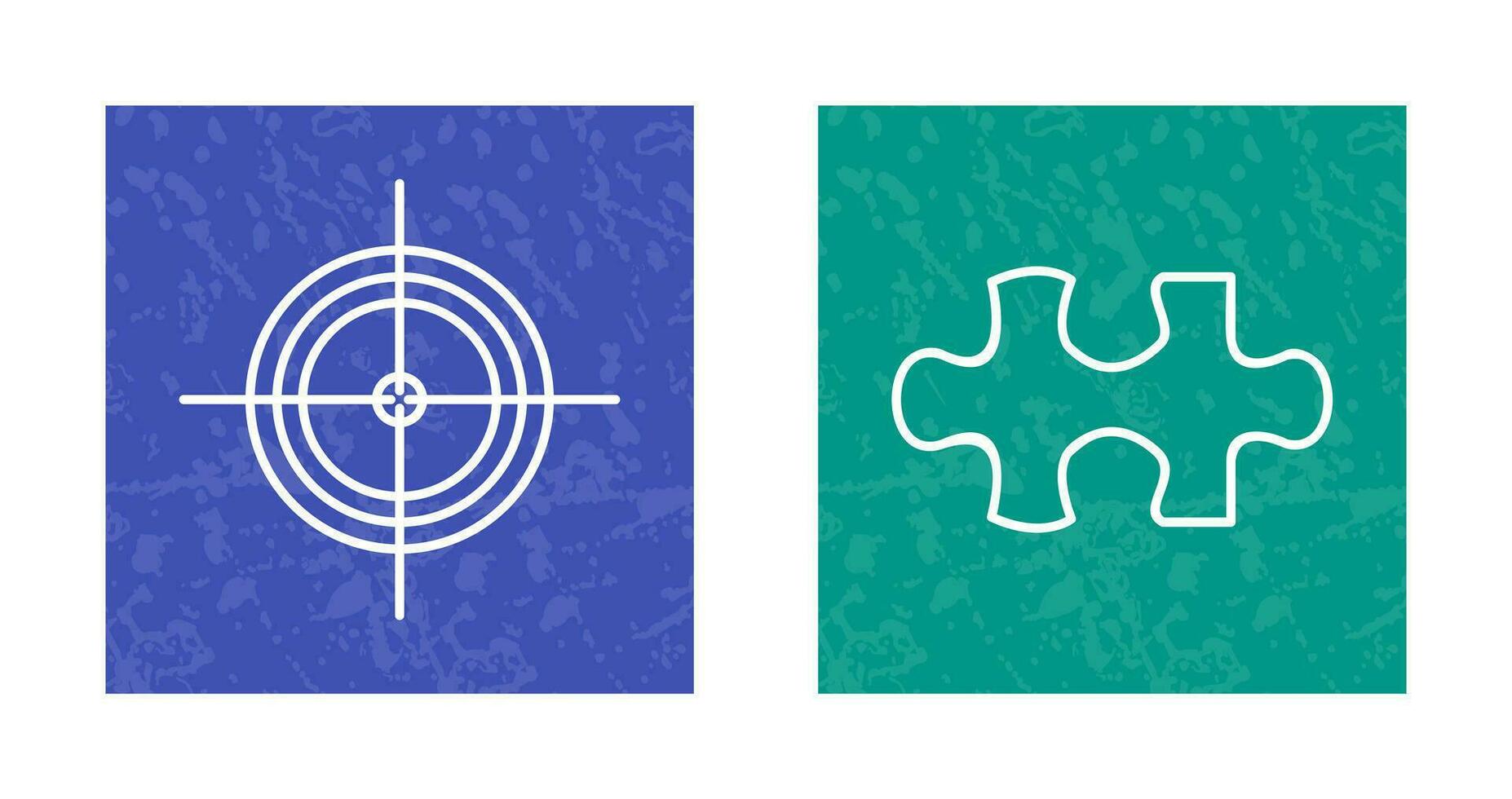 Target and Puzzle Piece Icon vector
