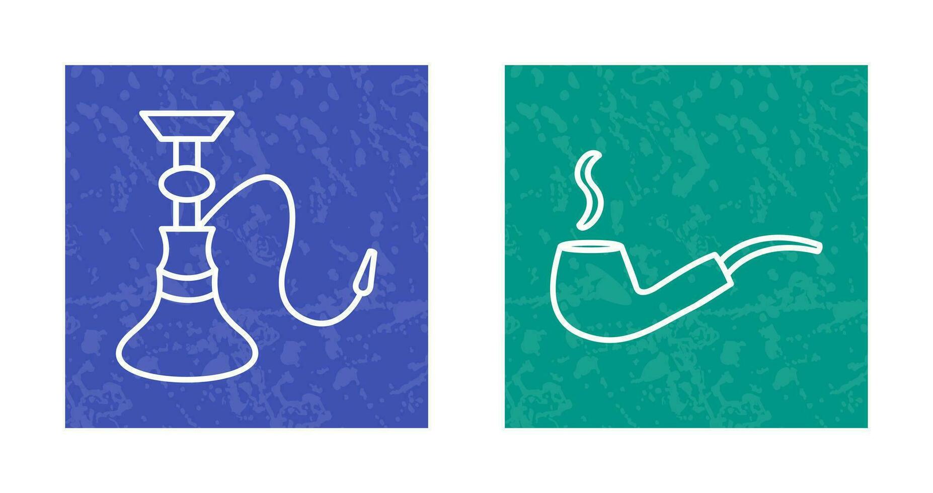 hookah and lit smoking pipe  Icon vector