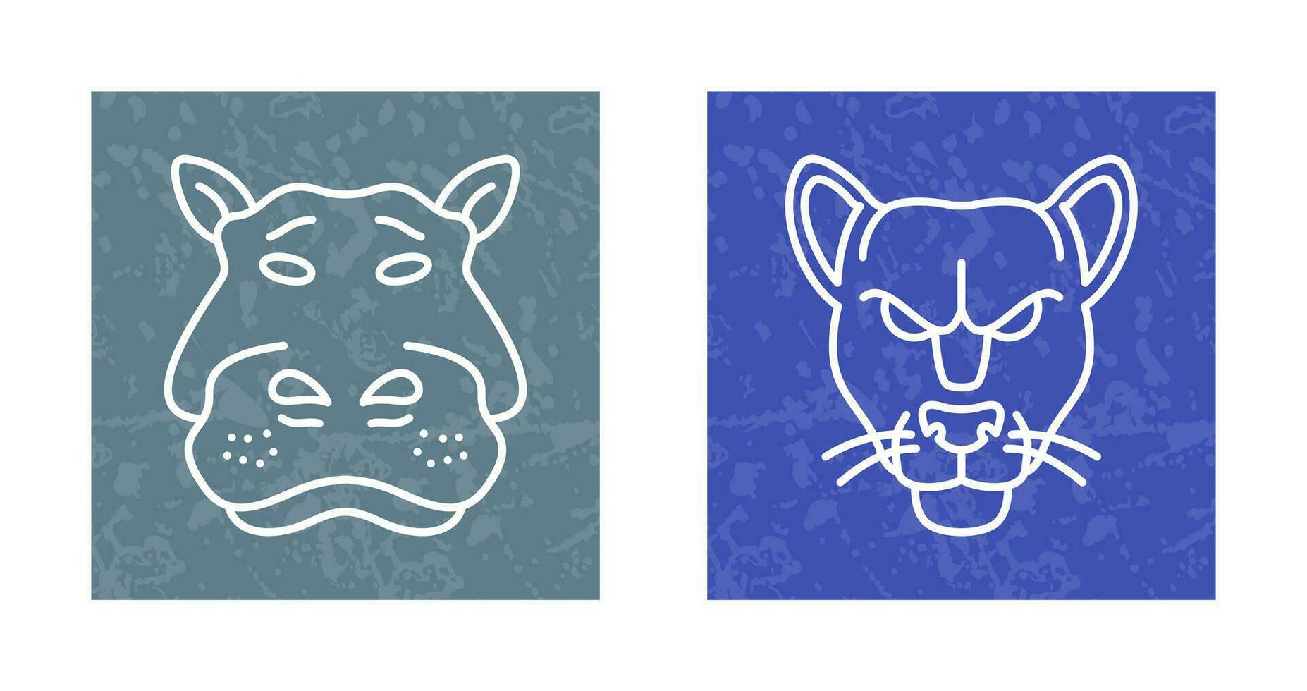 Panther an d Hippo Icon vector