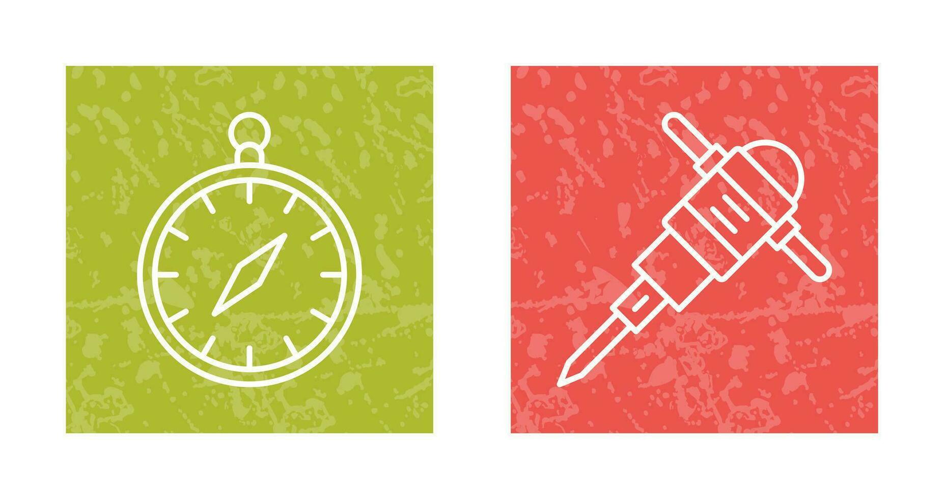 Compass and Drilling Icon vector