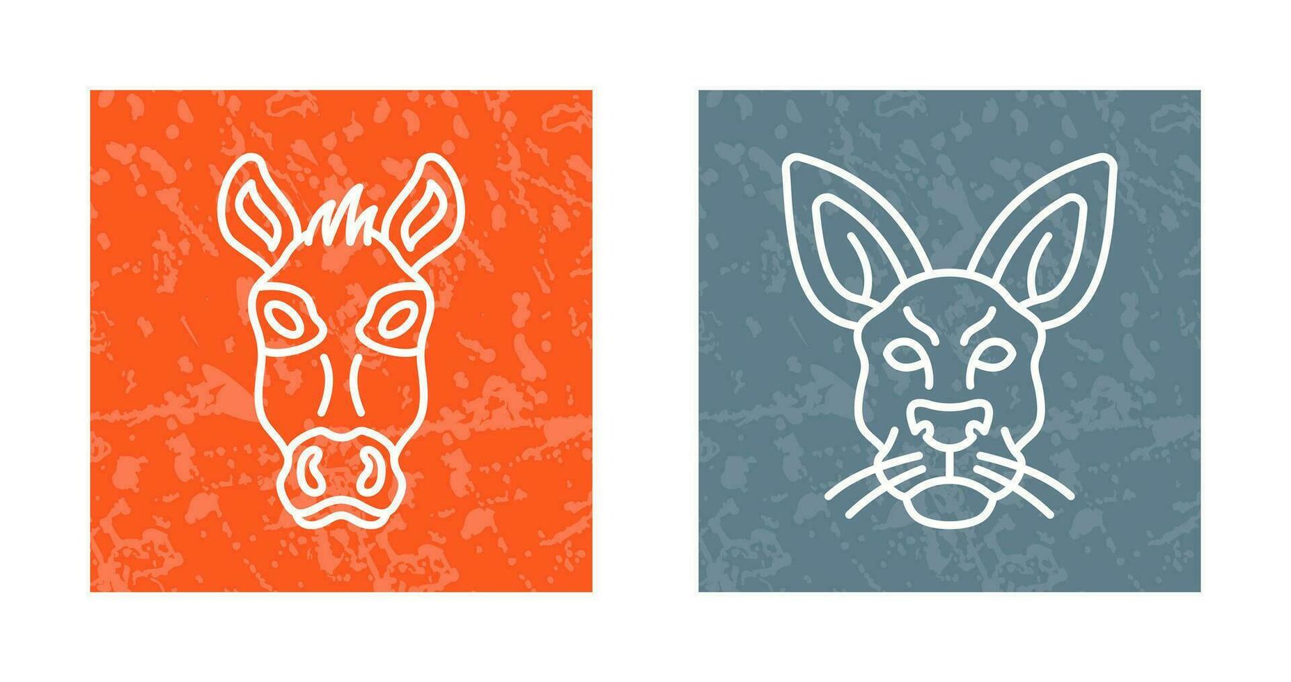 Donkey and Kangaroo Icon vector