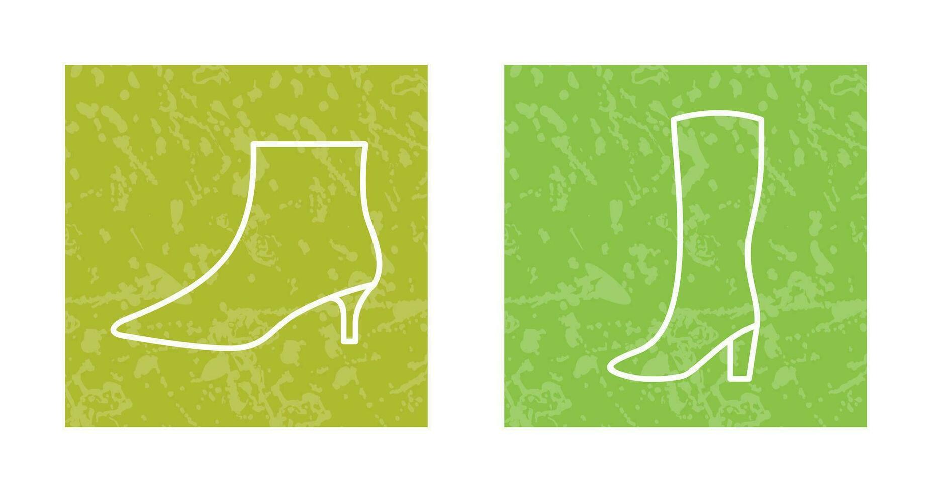 botas con tacones y largo barcos icono vector