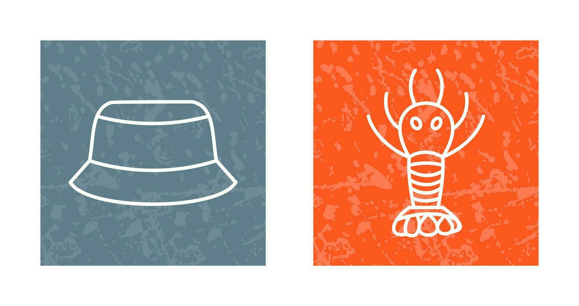 Men Hat and Lobster Icon vector