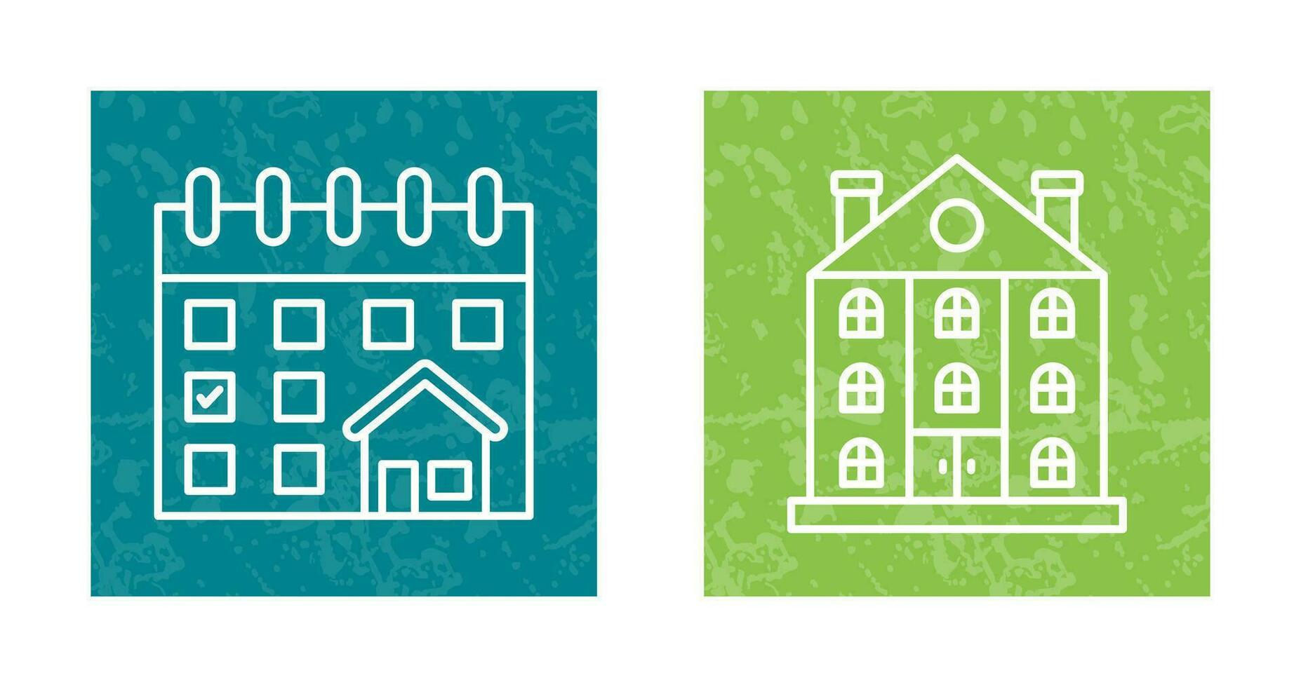 Calendar and Mansion Icon vector