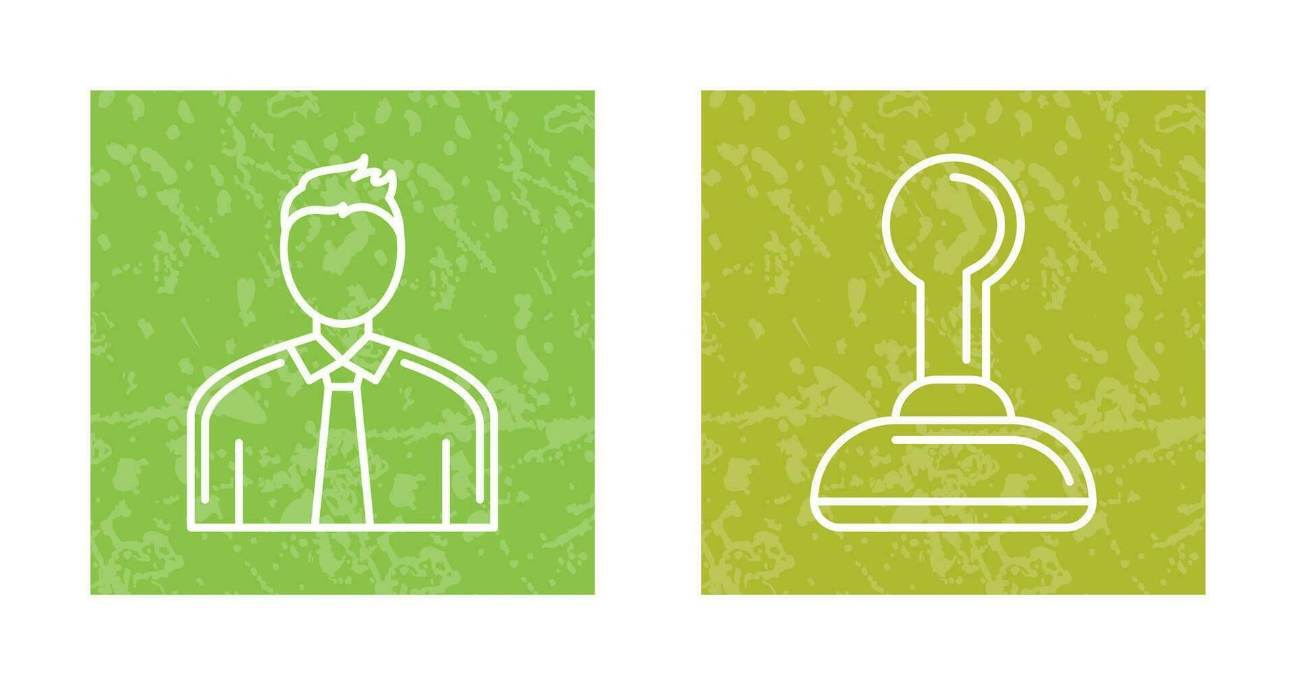 Employee and Stamp Icon vector