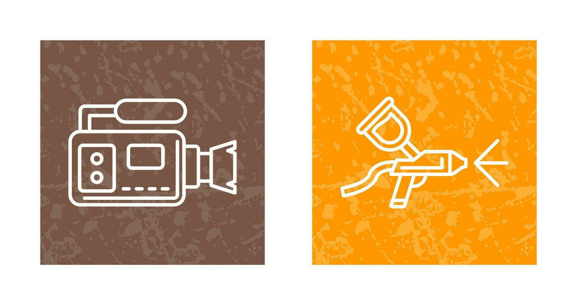 Airbrush and Video Camera Icon vector