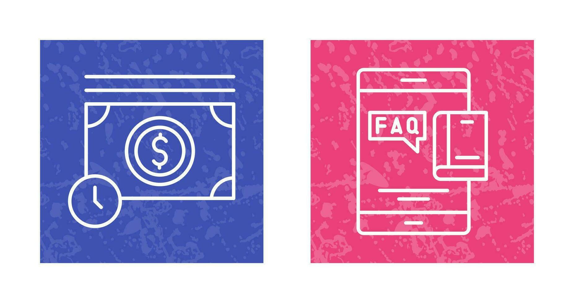 Time is Mony and Faq Icon vector