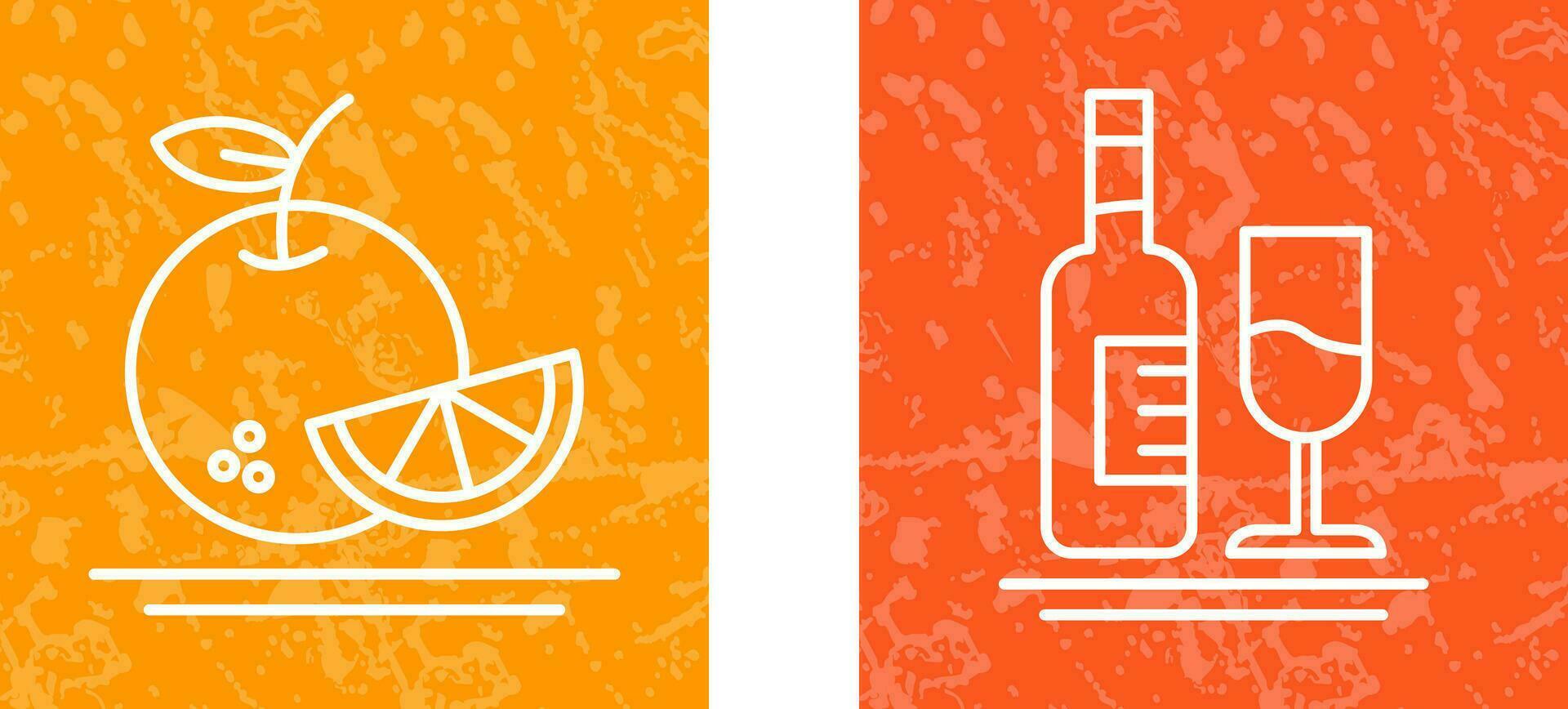 Orange and White Wine Icon vector