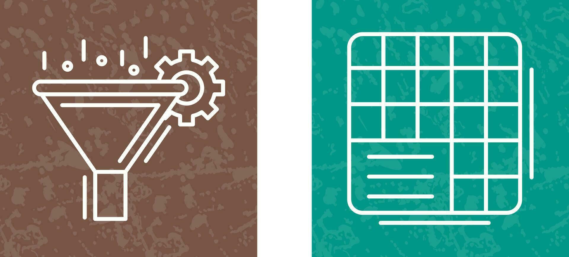 Filtering and Table Data Icon vector