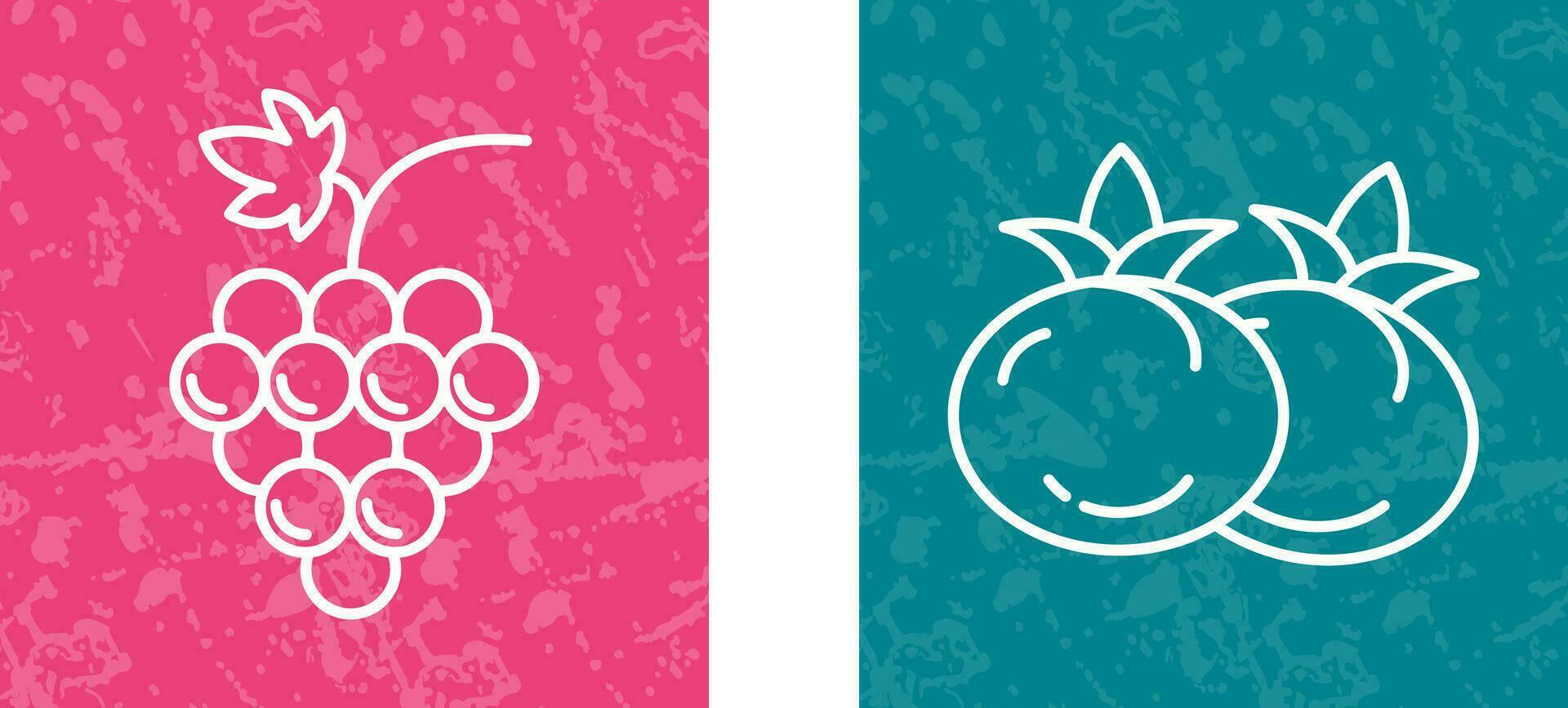 Grapes and Tomato Icon vector