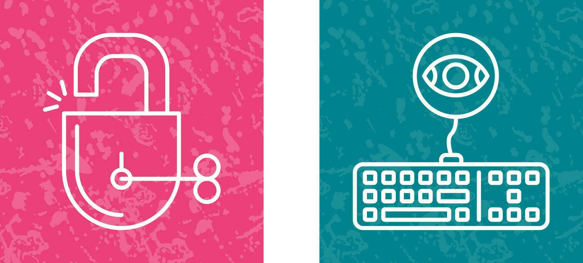 Unlock and Keylogger Icon vector