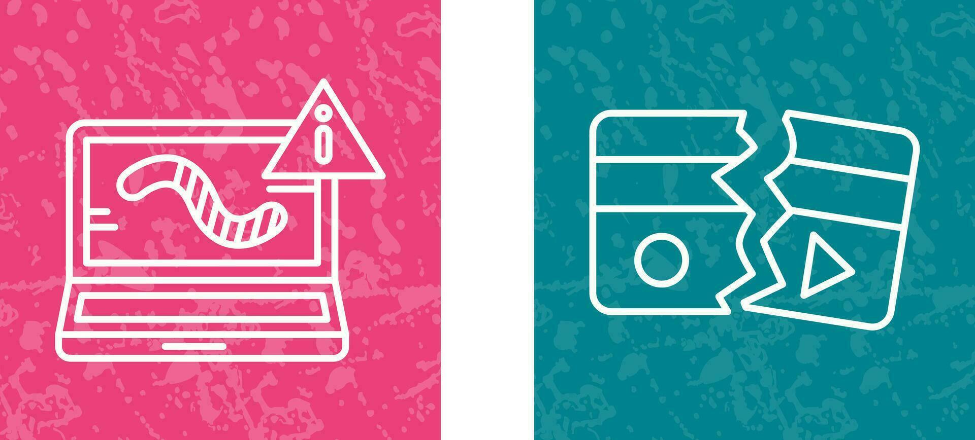 Worm and Broken Icon vector