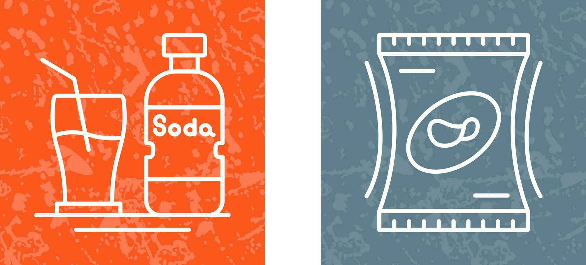 soda y bocadillo icono vector