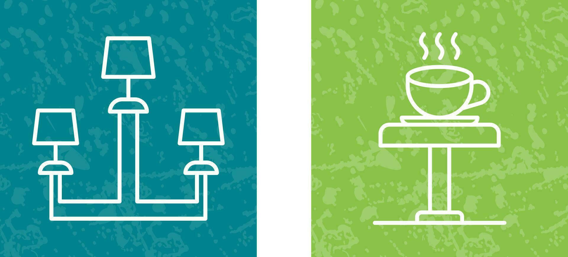 Lamp and Coffee Table Icon vector