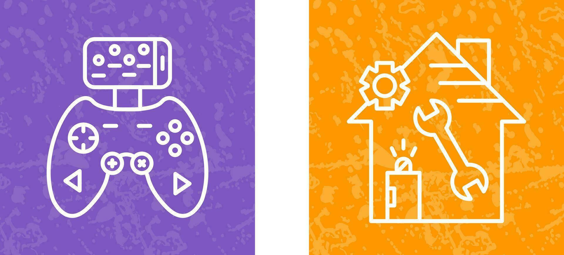 Game Controller and home repair Icon vector