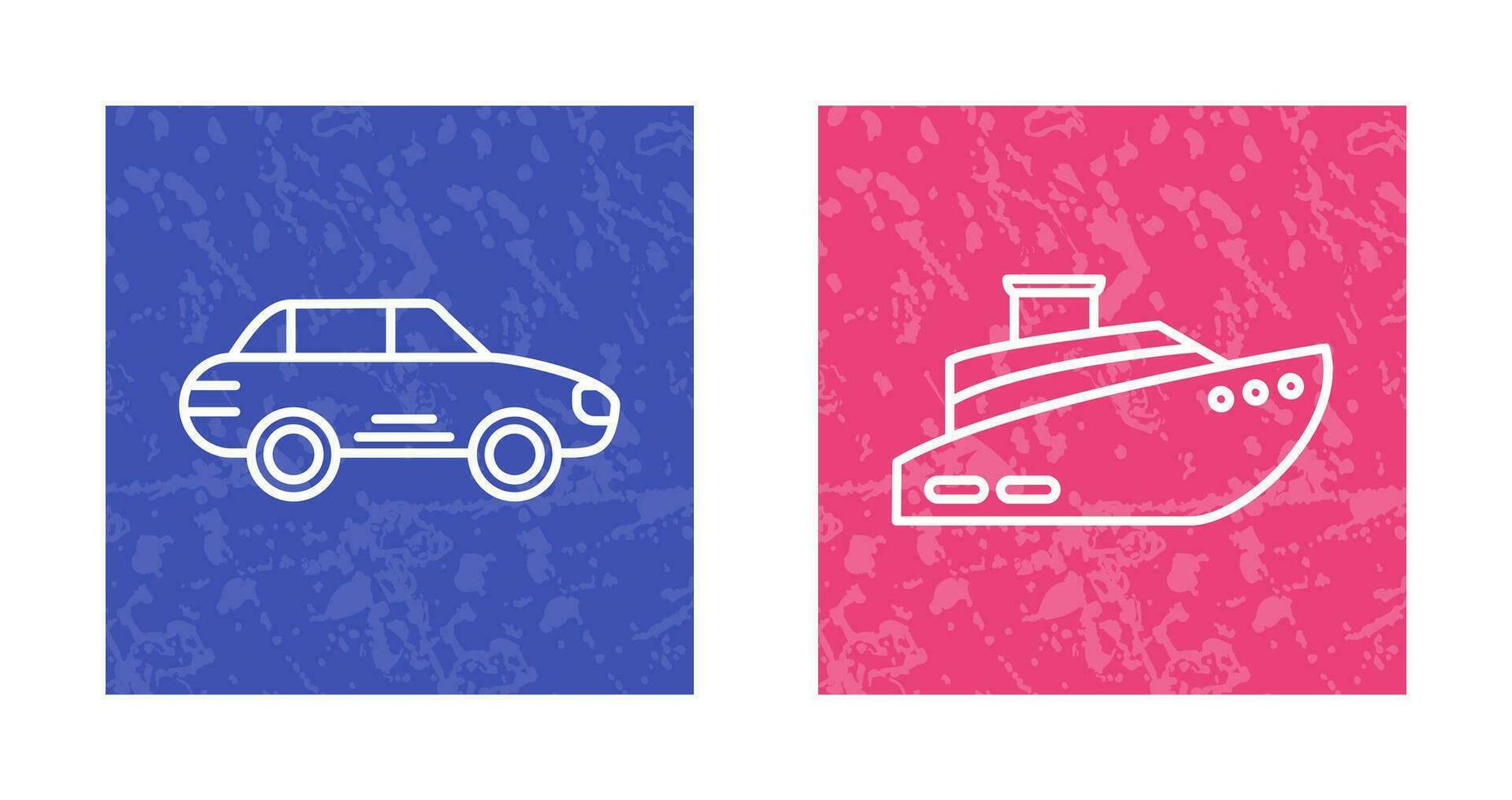 Car and Ship Icon vector