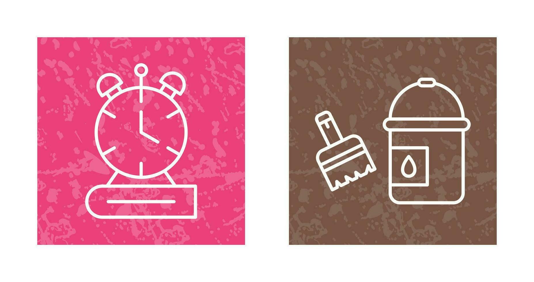 Paint Brush and Alarm Clock Icon vector